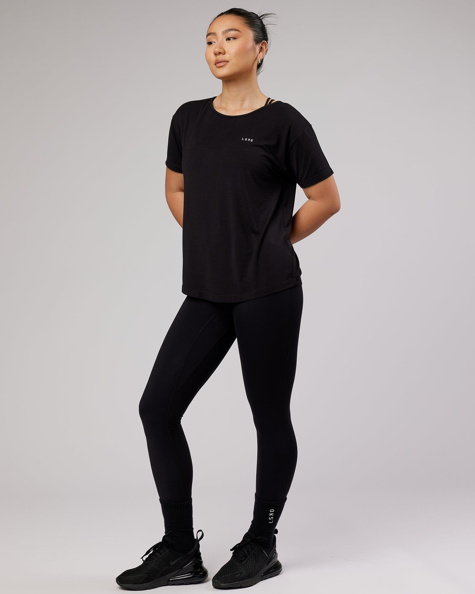 Model wearing Air Slouch Tee - Black