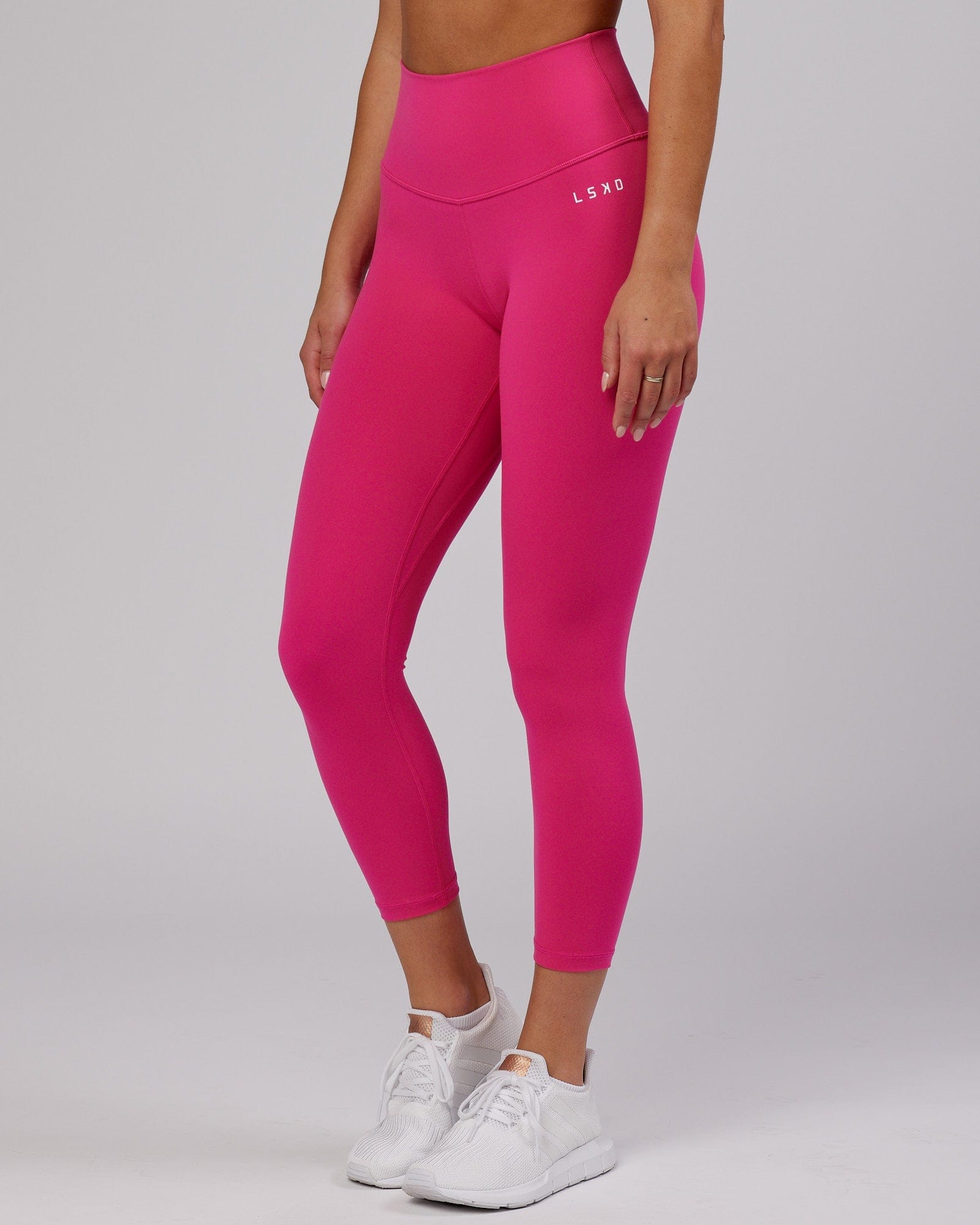Model wearing Base 7/8 Length Tight - Magenta