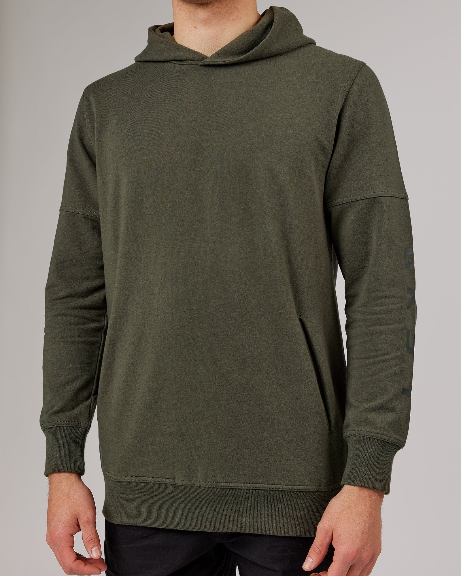 Model wearing Direction FLXFleece Hoodie - Forest Night