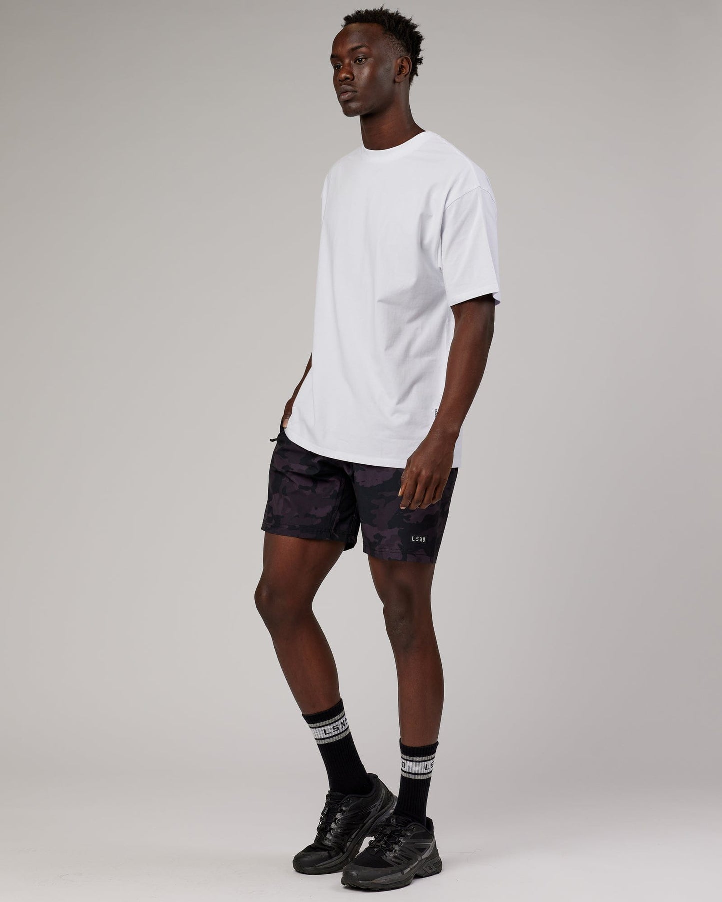 Model wearing DownLow FLXCotton Oversize Tee - White