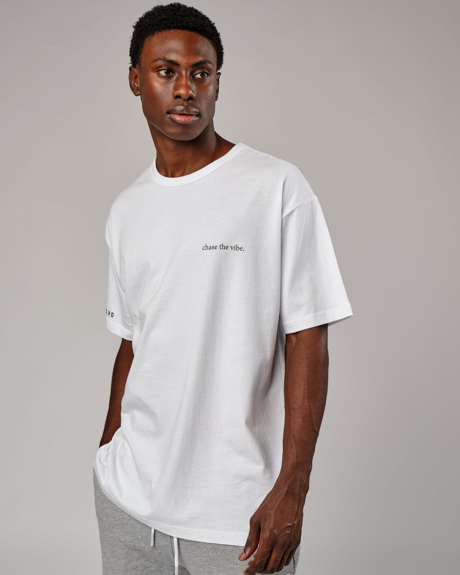 Model wearing Taylor Tee Oversize - White