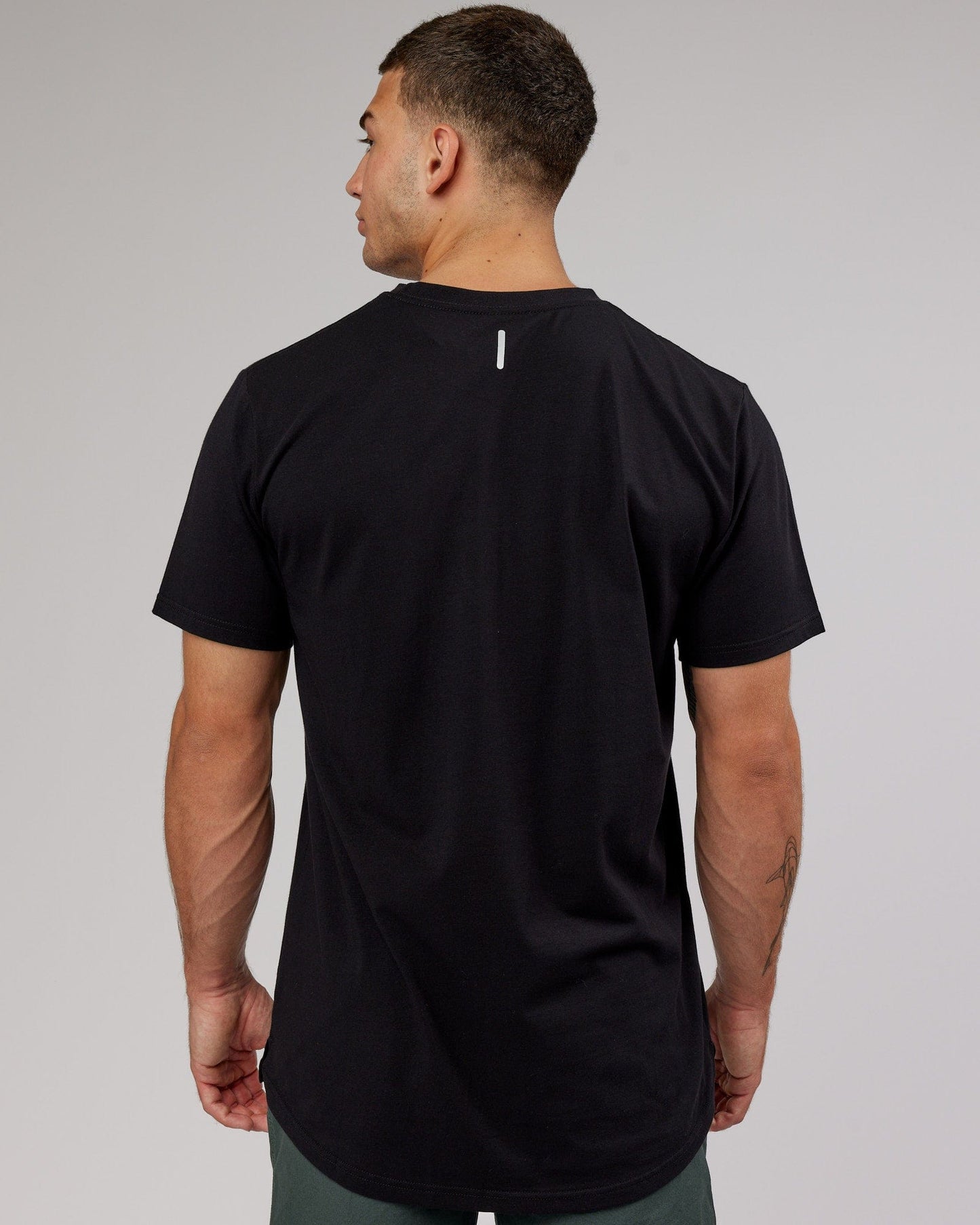 Model wearing Power FLXDRY Performance Tee - Black-Black