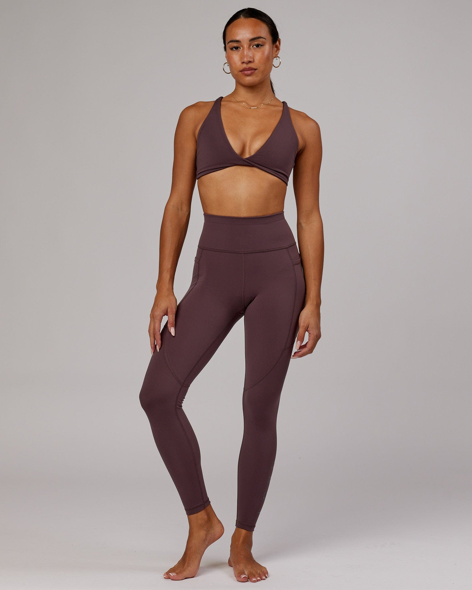 Model wearing Rep Full Length Tight - Plum