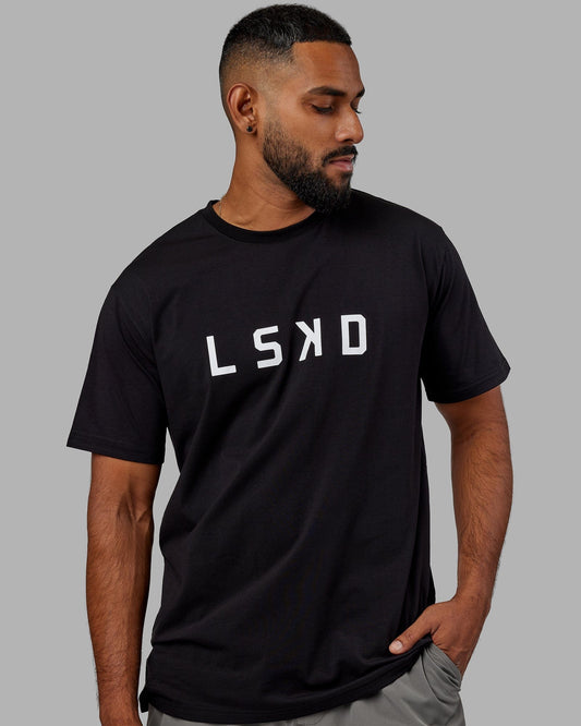 Model wearing Structure Tee - Black-White