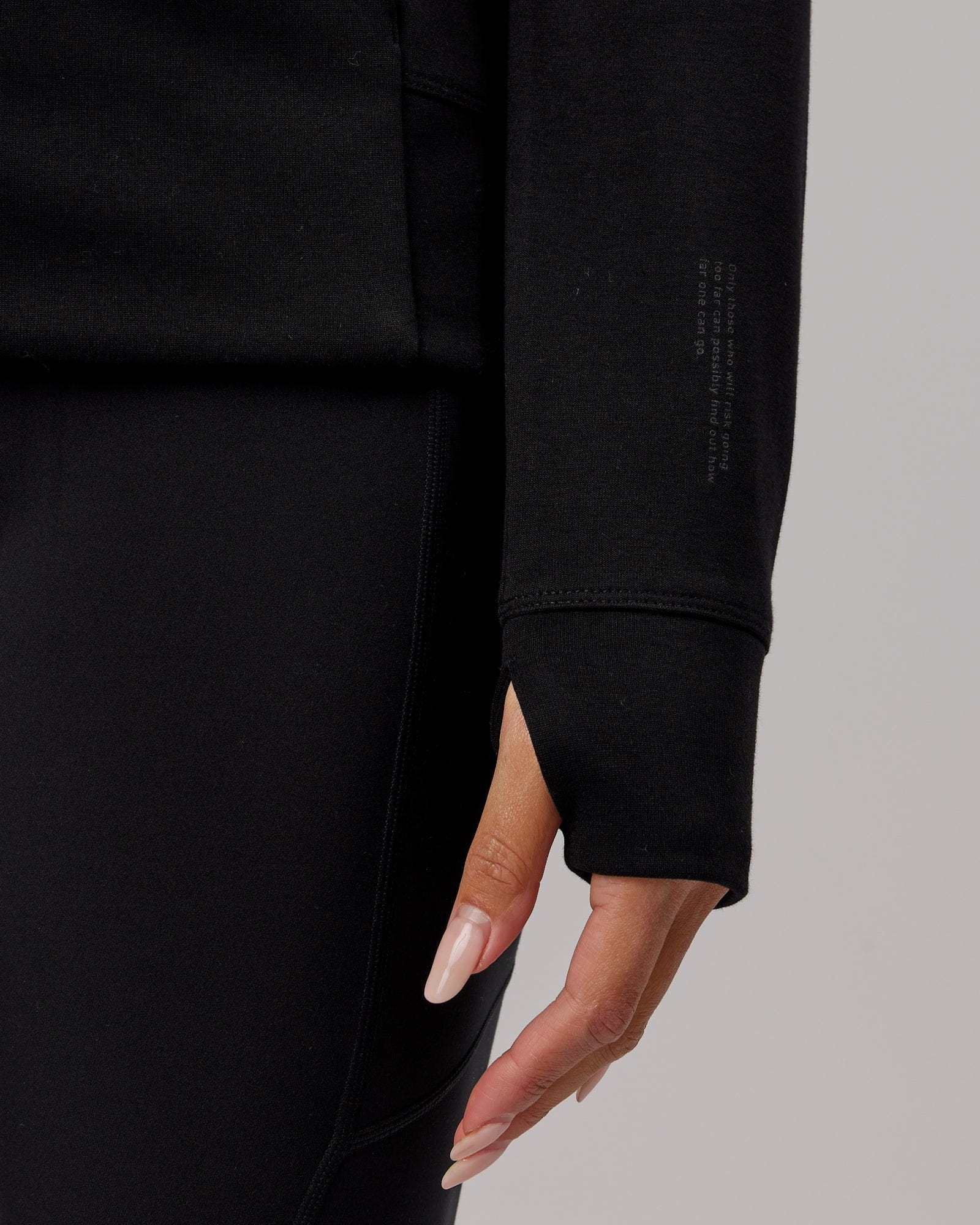 Model wearing Athlete ForgedFleece Zip Through Hoodie - Black