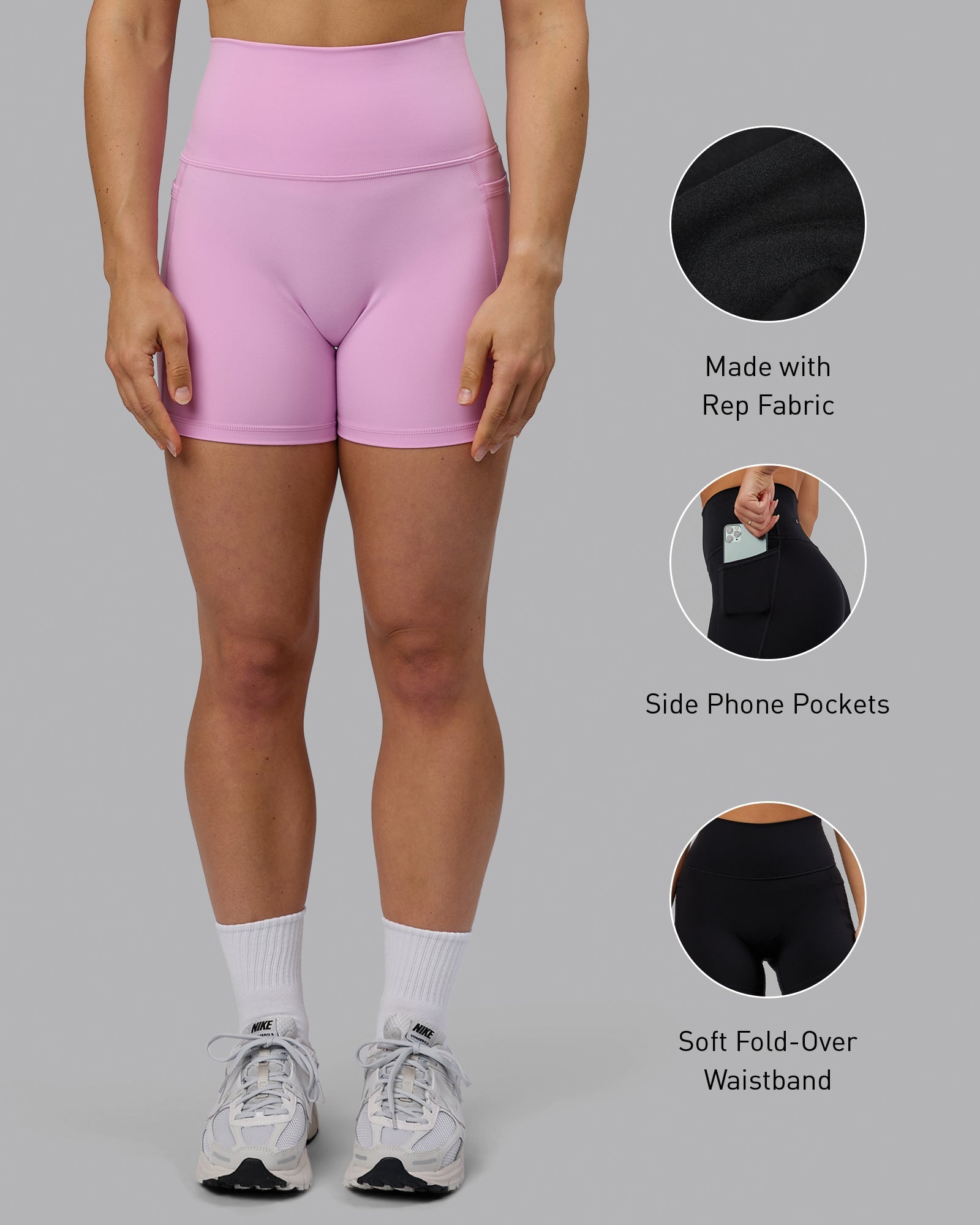 Woman wearing Fusion X-Short Tights - Pastel Orchid