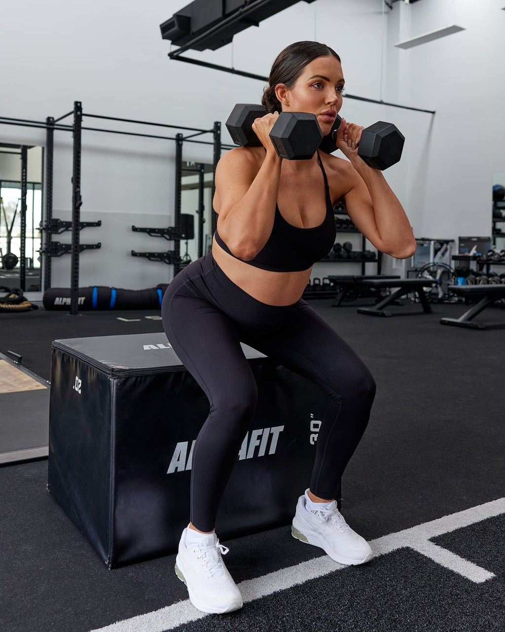 Woman wearing Elixir Full Length Maternity Tight - Black