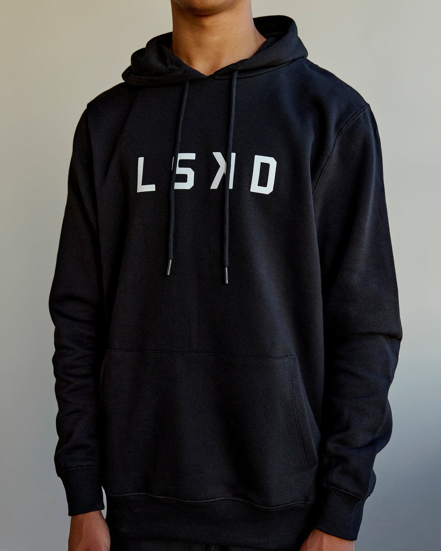Unisex Structure Hoodie - Black-White