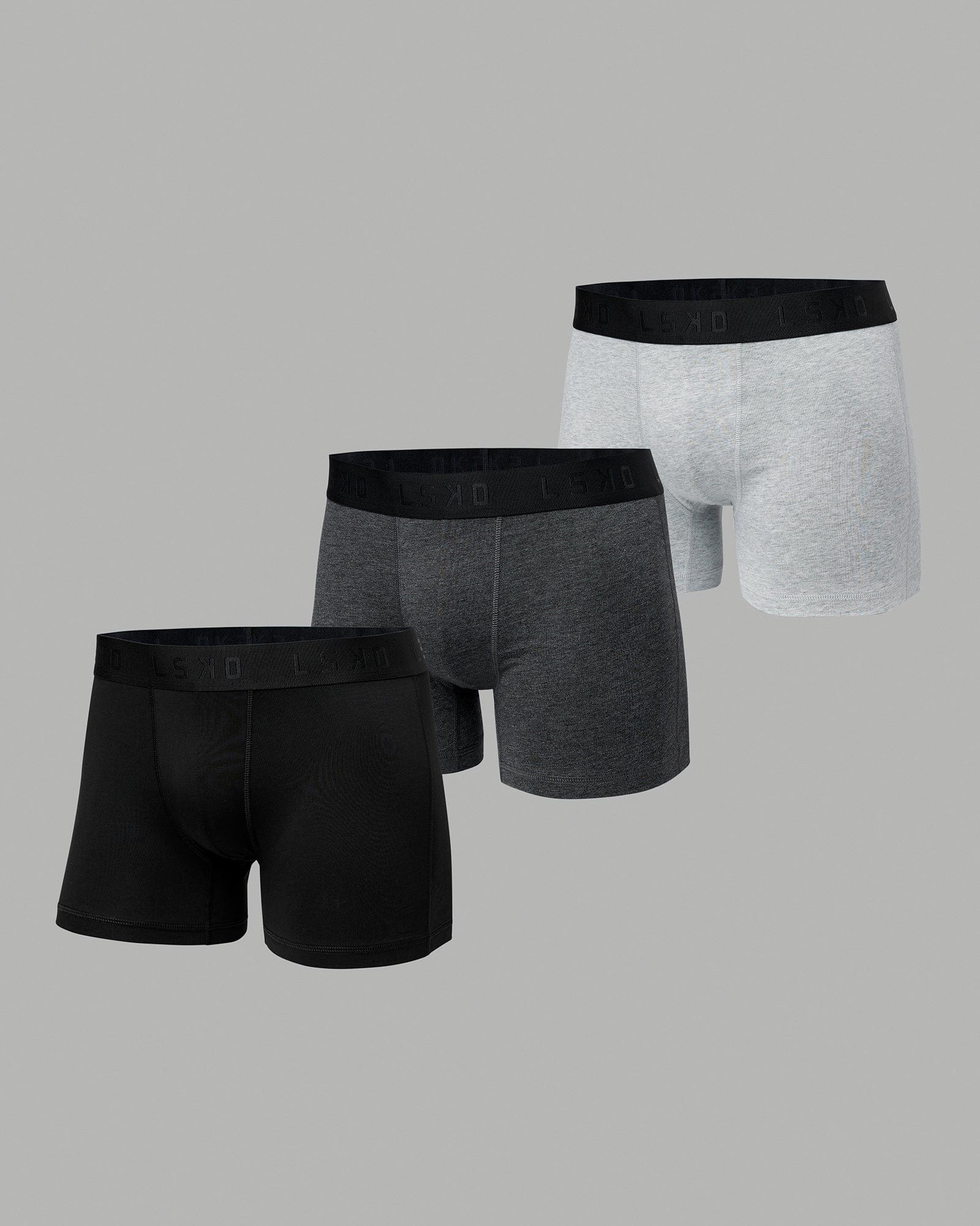 Daily Trunks 3-Pack - Black-Black/Dark Grey Marl-Black/Lt Grey Marl-Black