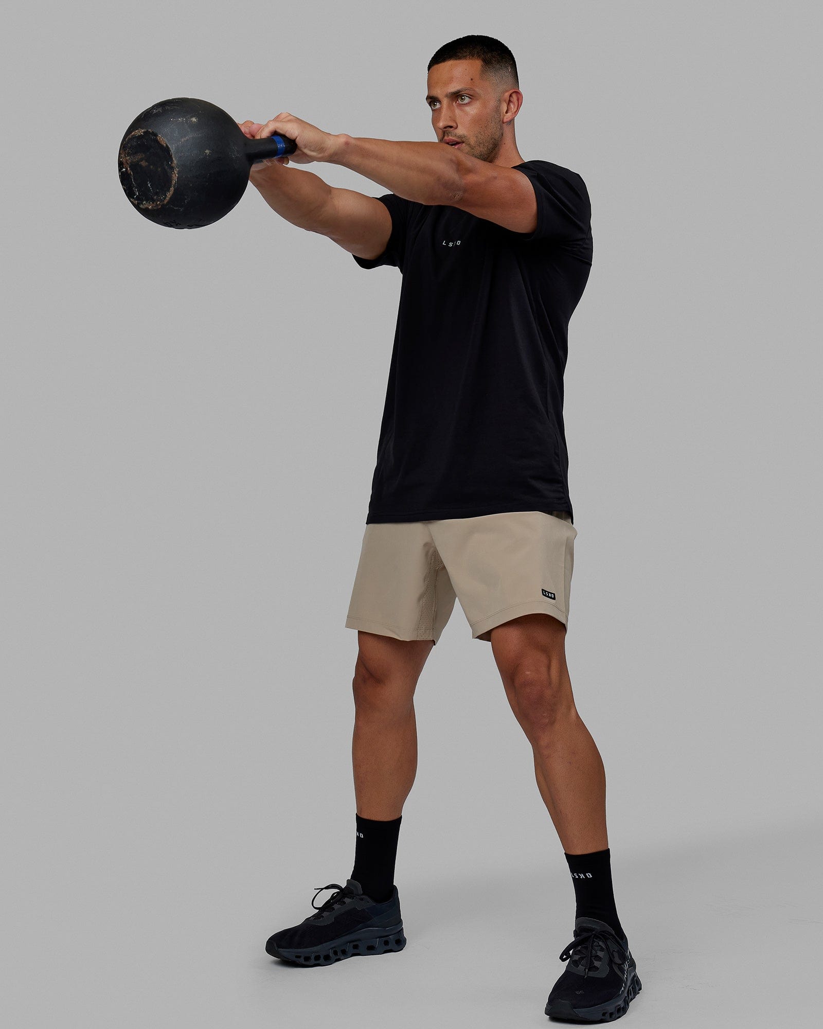 Man wearing Base FLXCotton Tee - Black