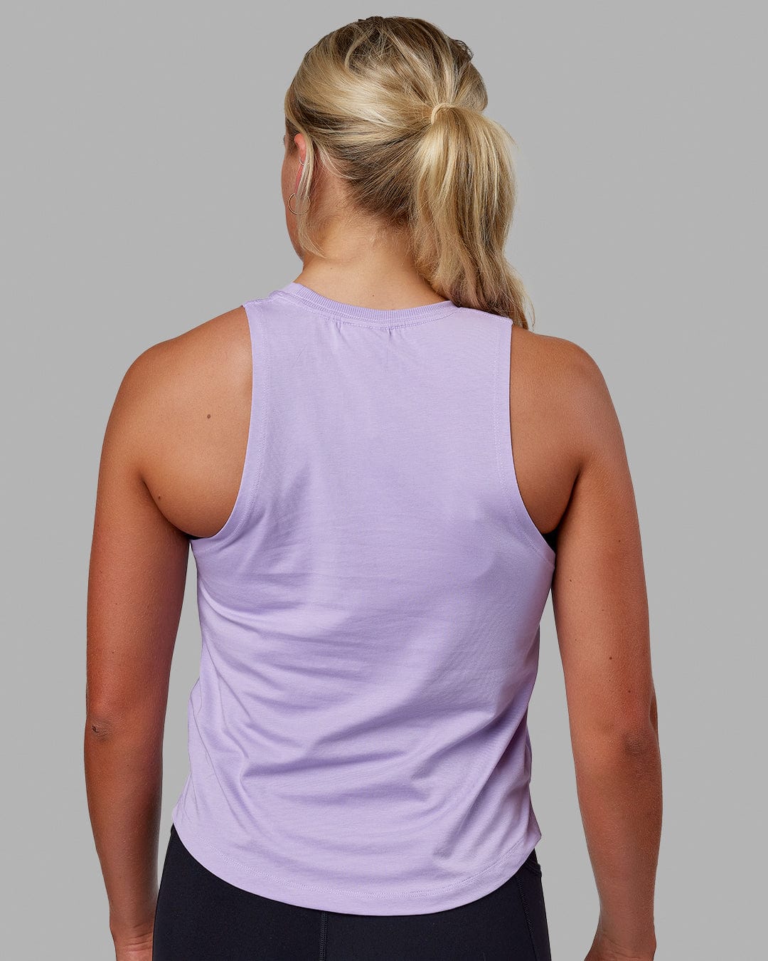 Woman wearing Deluxe PimaFLX Tank - Pale Lilac