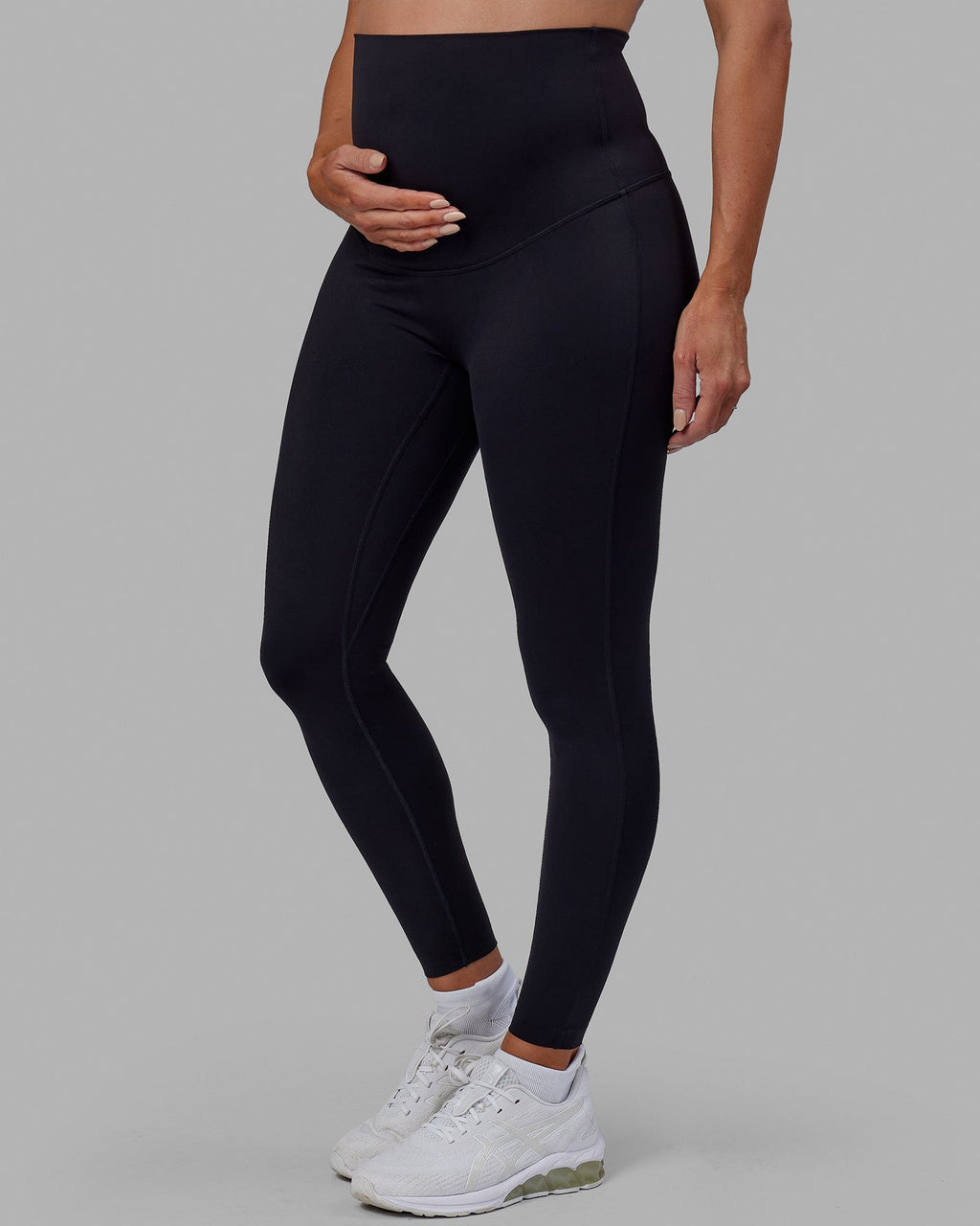 Woman wearing Elixir Full Length Maternity Tight - Black