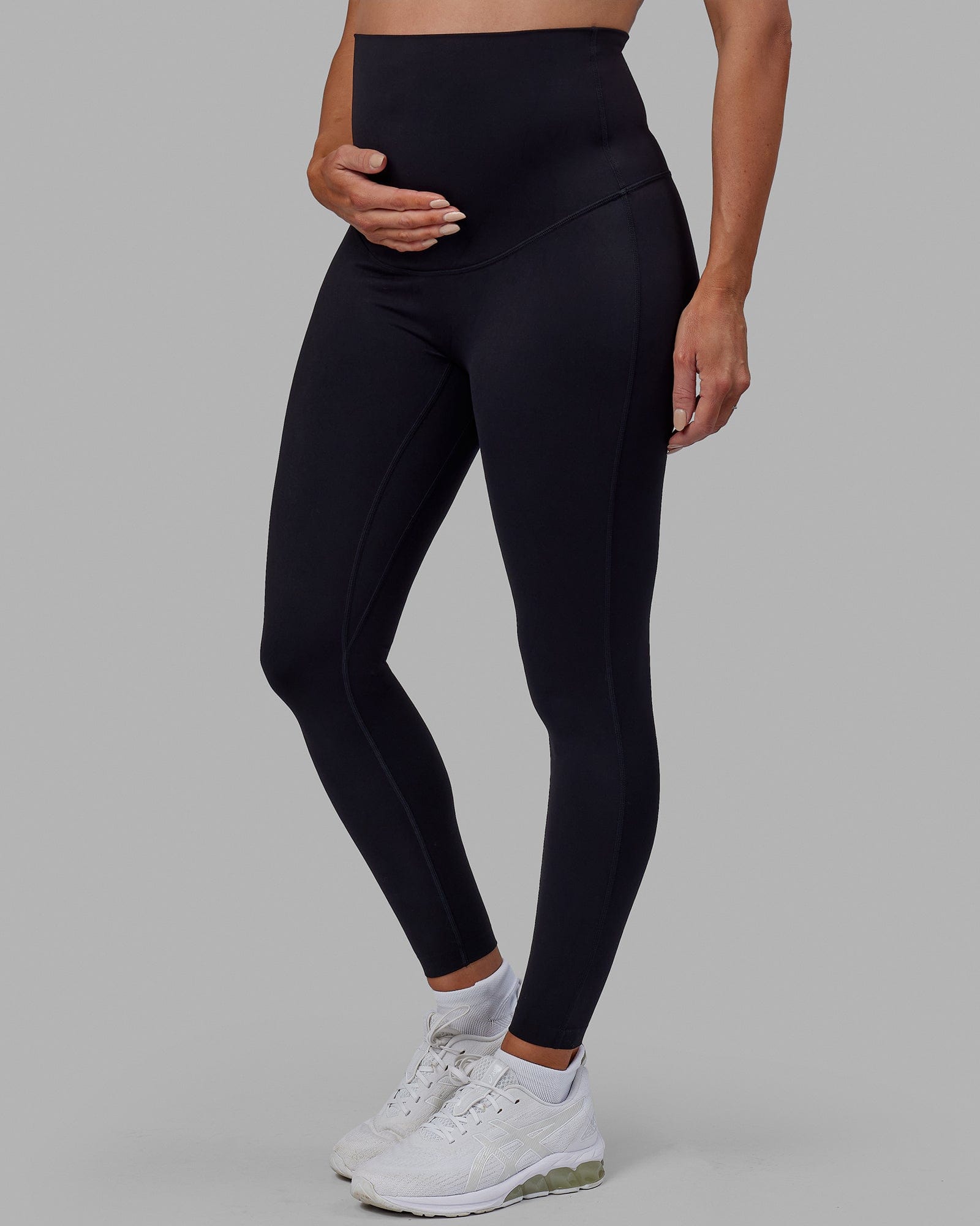 Woman wearing Elixir Full Length Maternity Tight - Black
