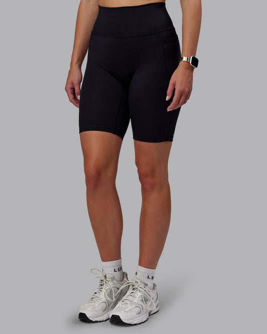 Woman wearing Fusion Bike Short With Pockets - Black