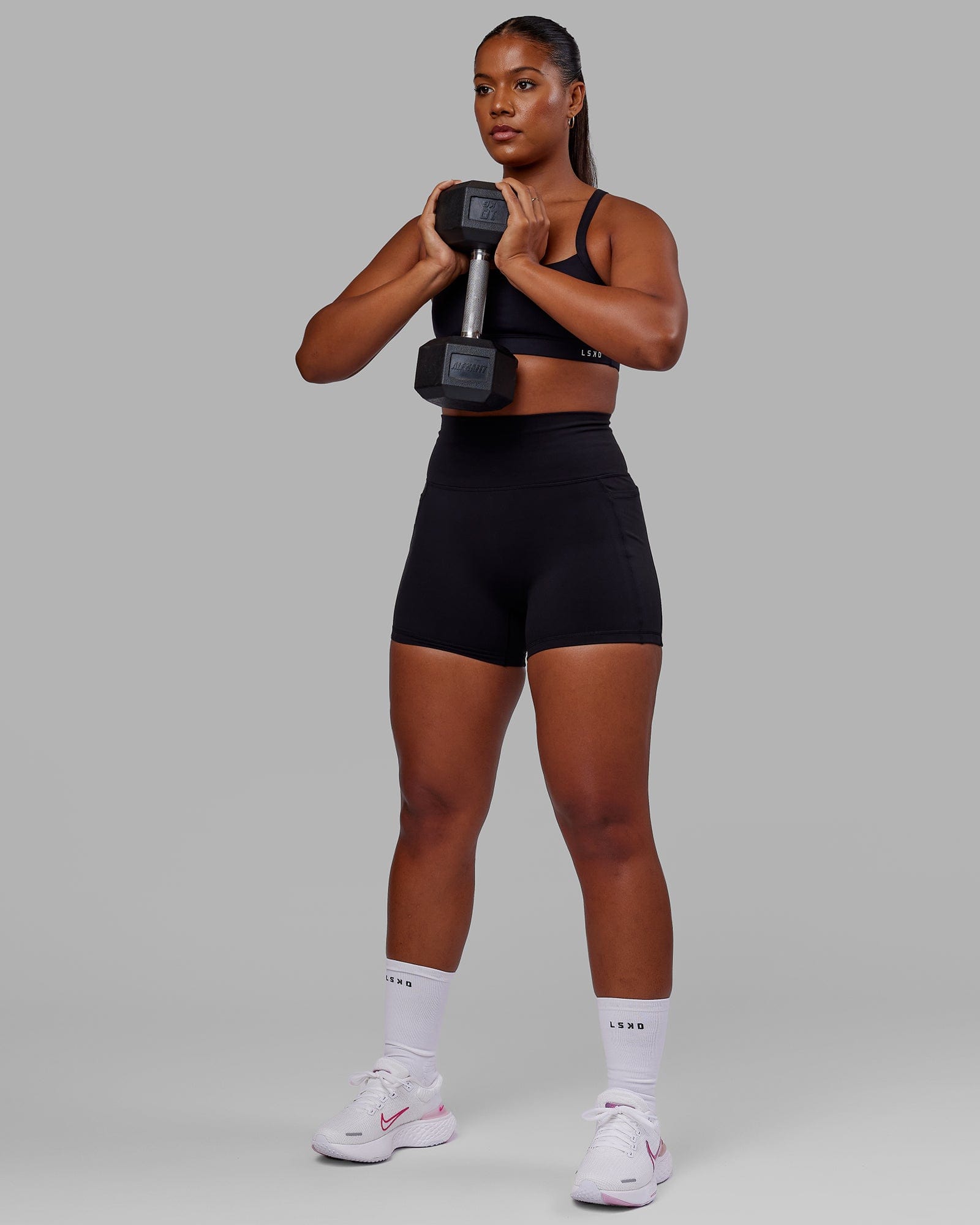 Woman wearing Fusion X-Short Tight - Black