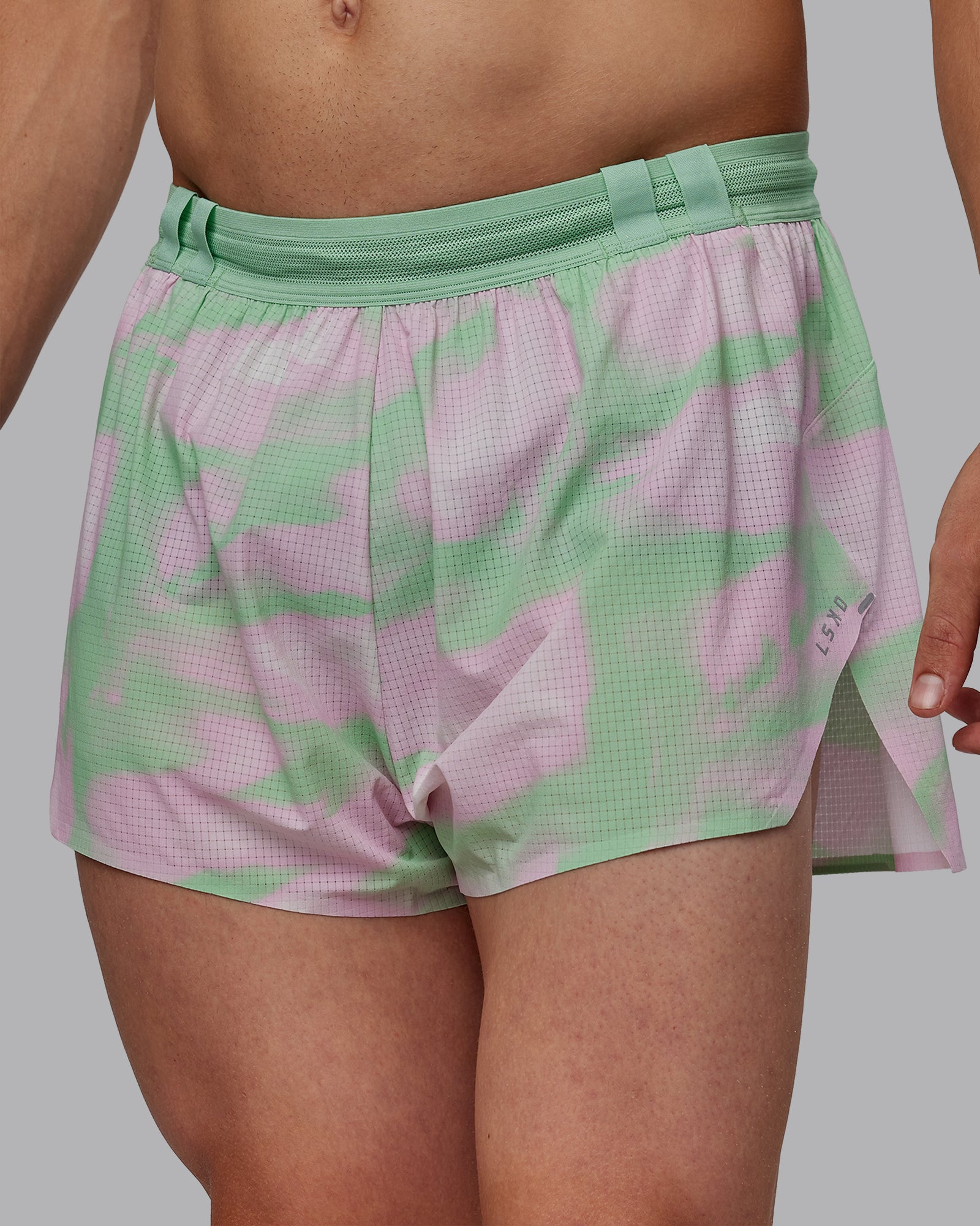 Man wearing Race Day 3" Lined Running Shorts - Mystic Print