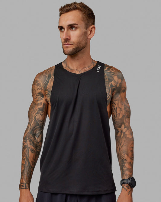 Man wearing Race Day Tank - Black