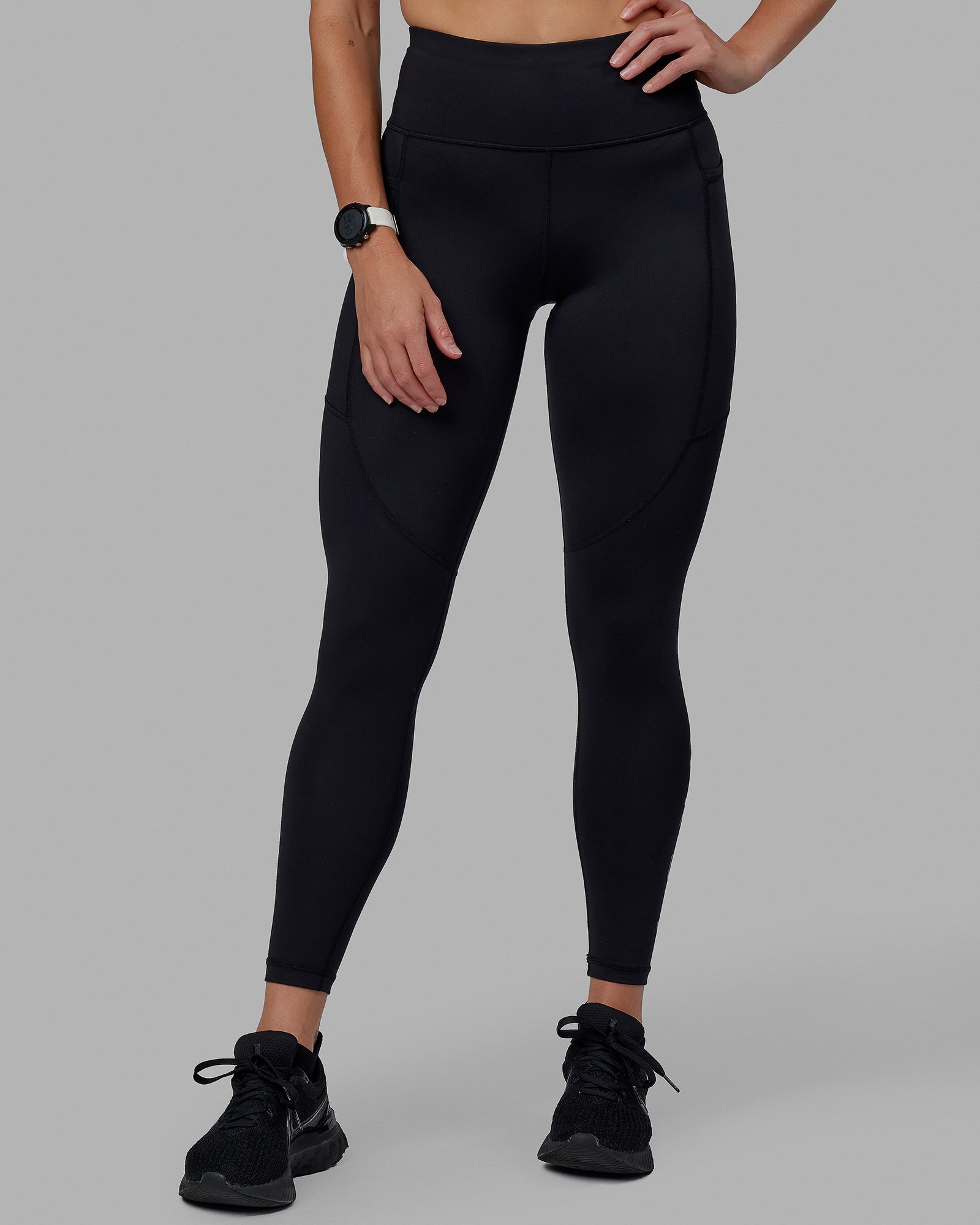 Woman wearing Rep Full Length Tight - Black-Black