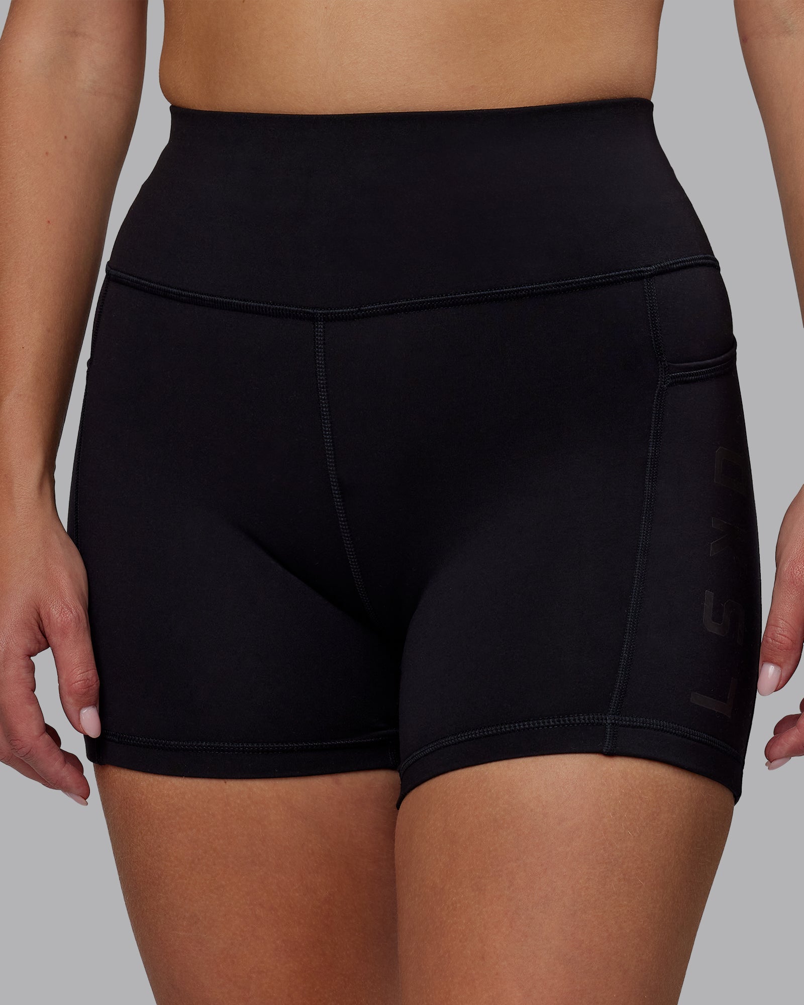 Woman wearing Rep X-Short Tight - Black-Black