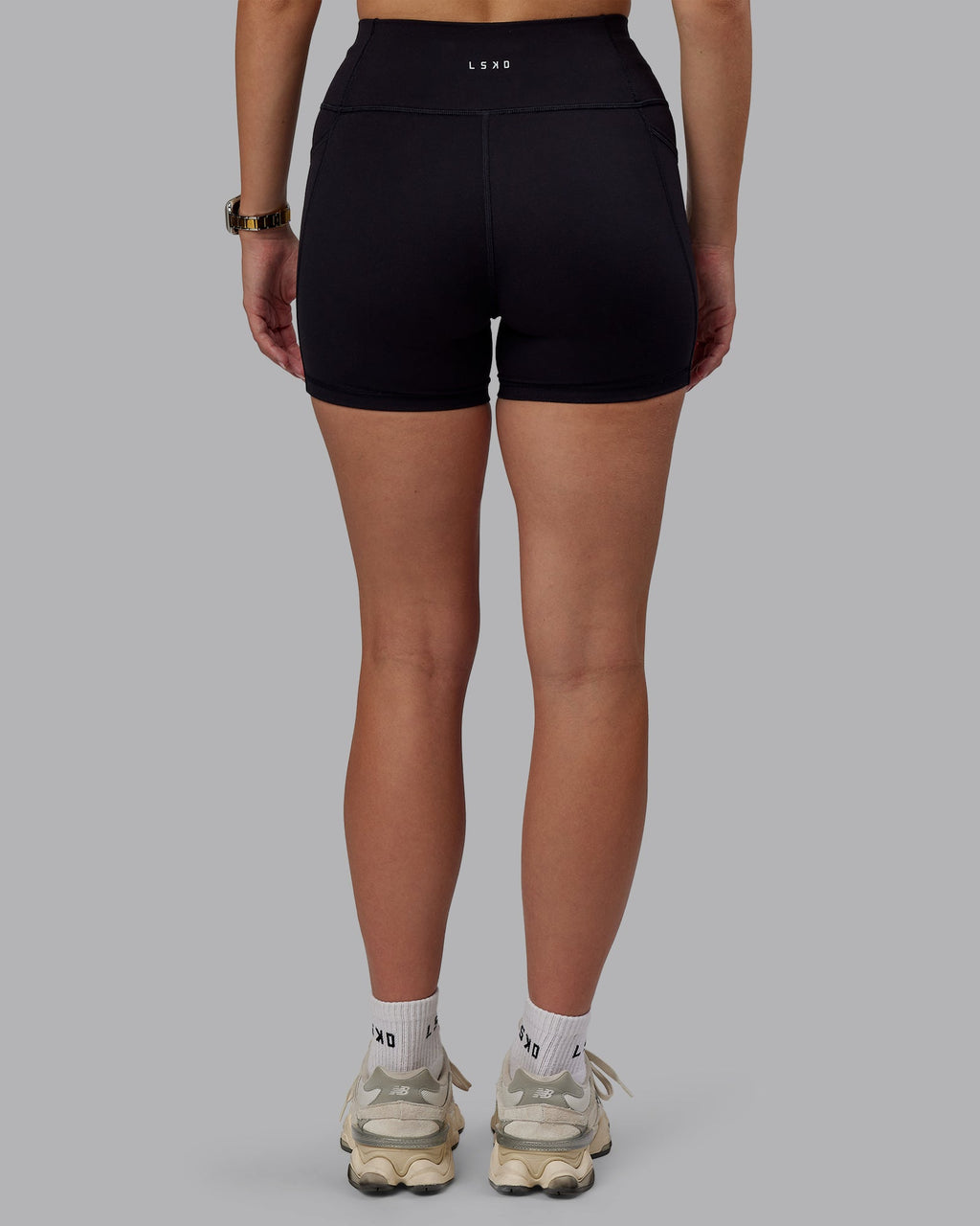 Woman wearing Rep X-Short Tight - Black-Black