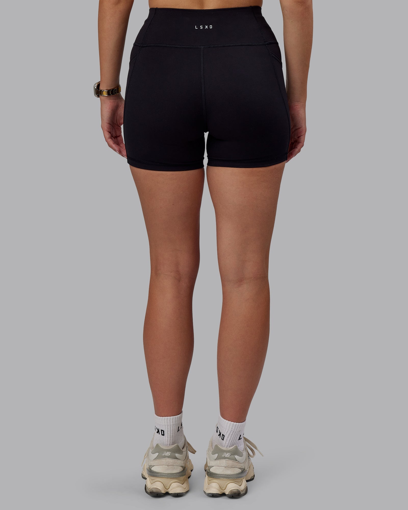 Woman wearing Rep X-Short Tight - Black-Black