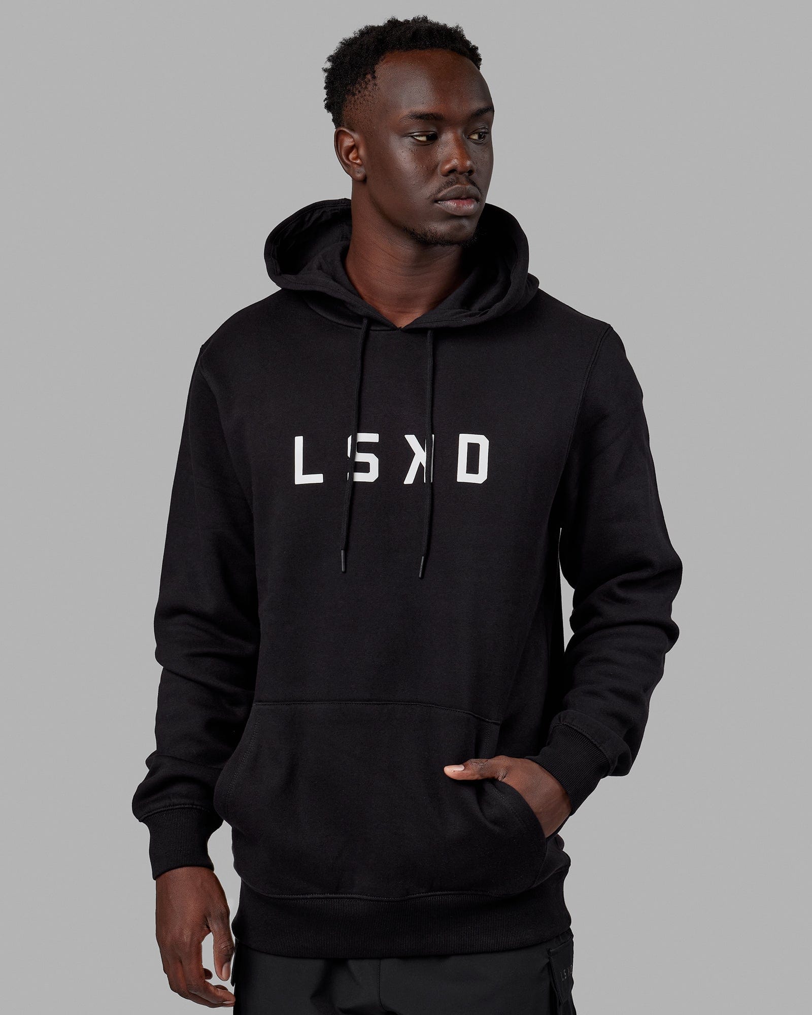 Man wearing Structure Hoodie - Black-White