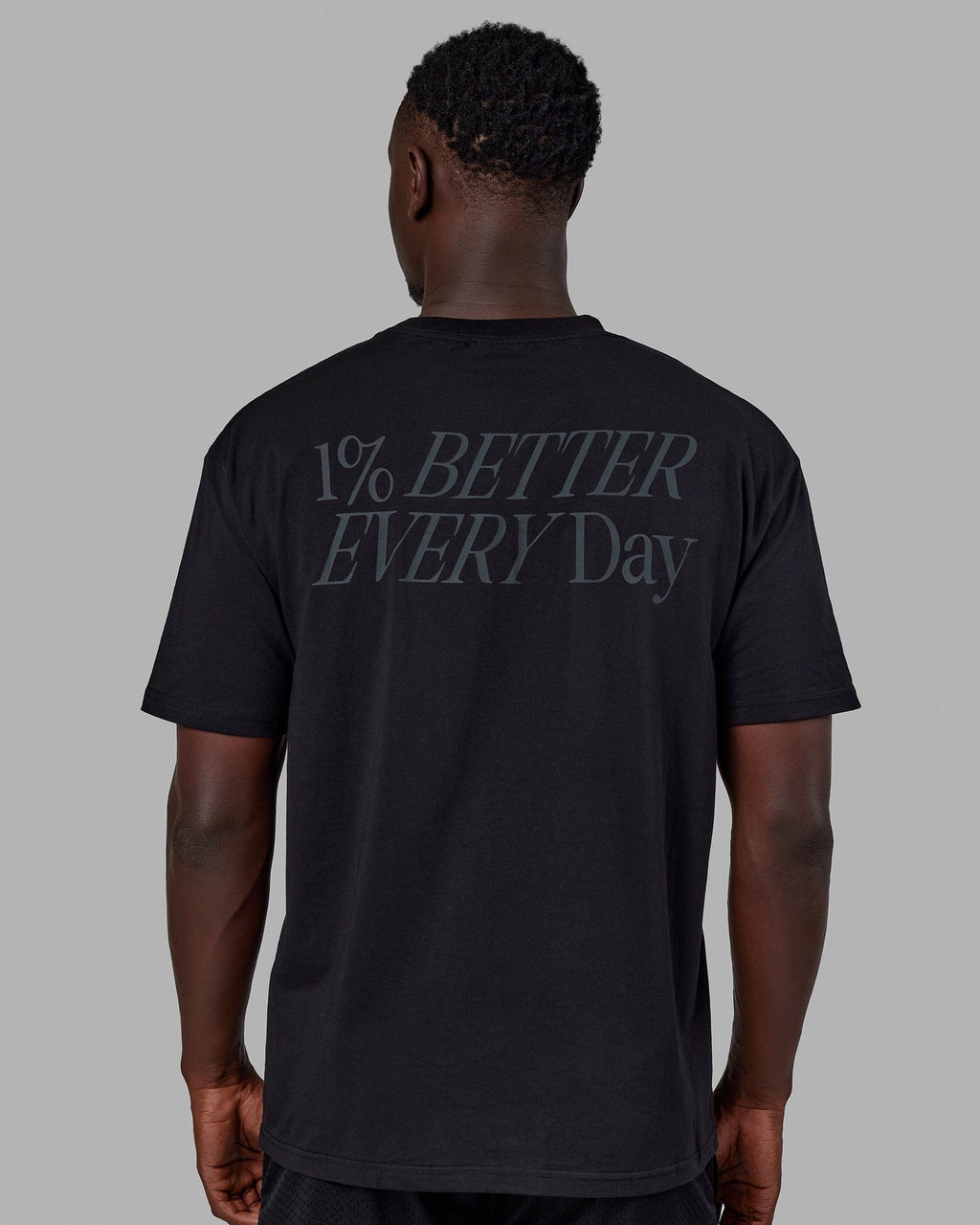 Man wearing Unisex VS6 FLXCotton Tee Oversize - Triple Black