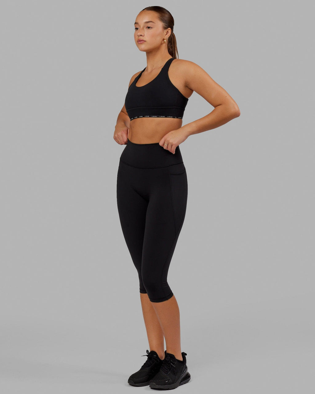 Fusion 3/4 Length Tight with Pockets - Black