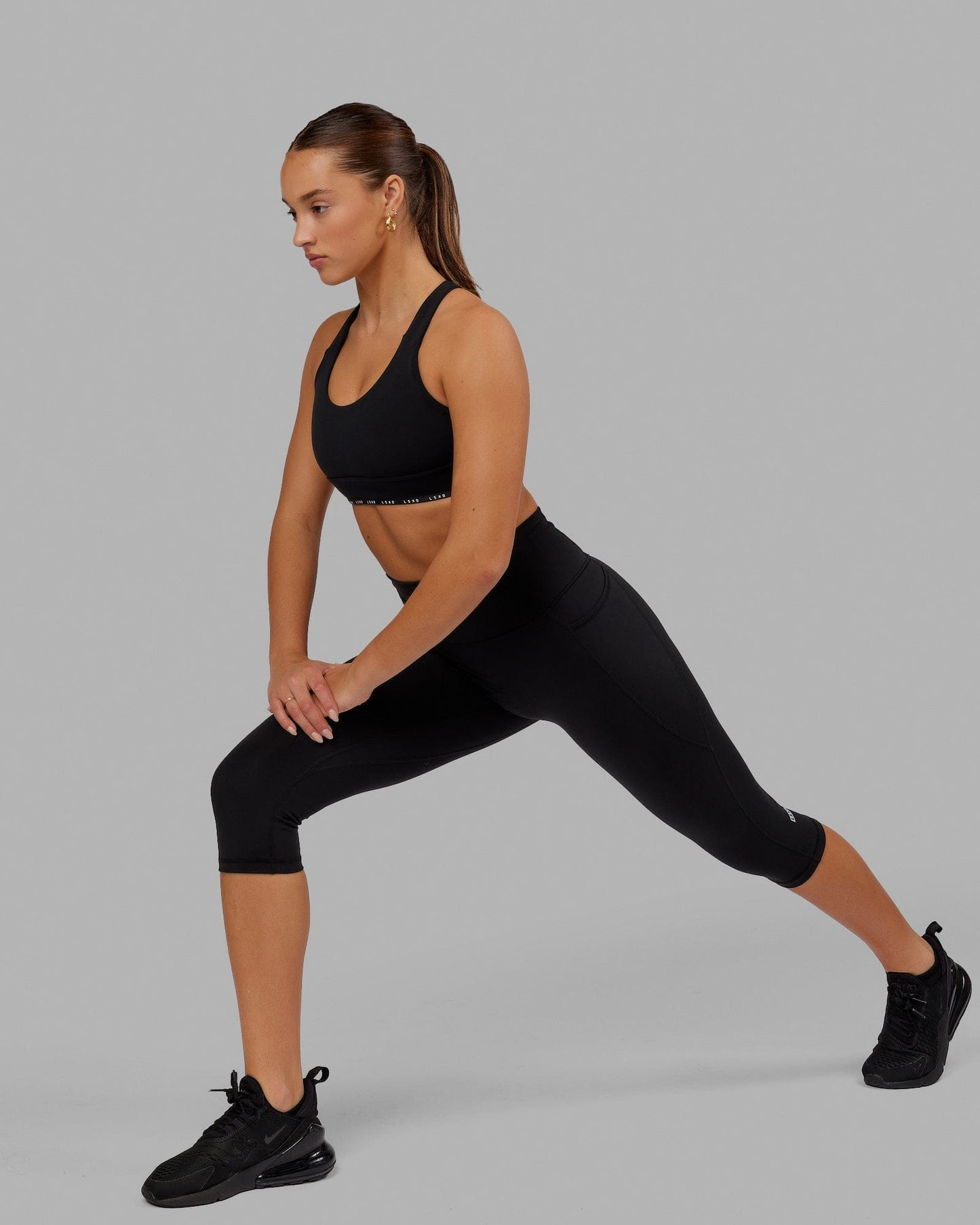 Fusion 3/4 Length Tight with Pockets - Black