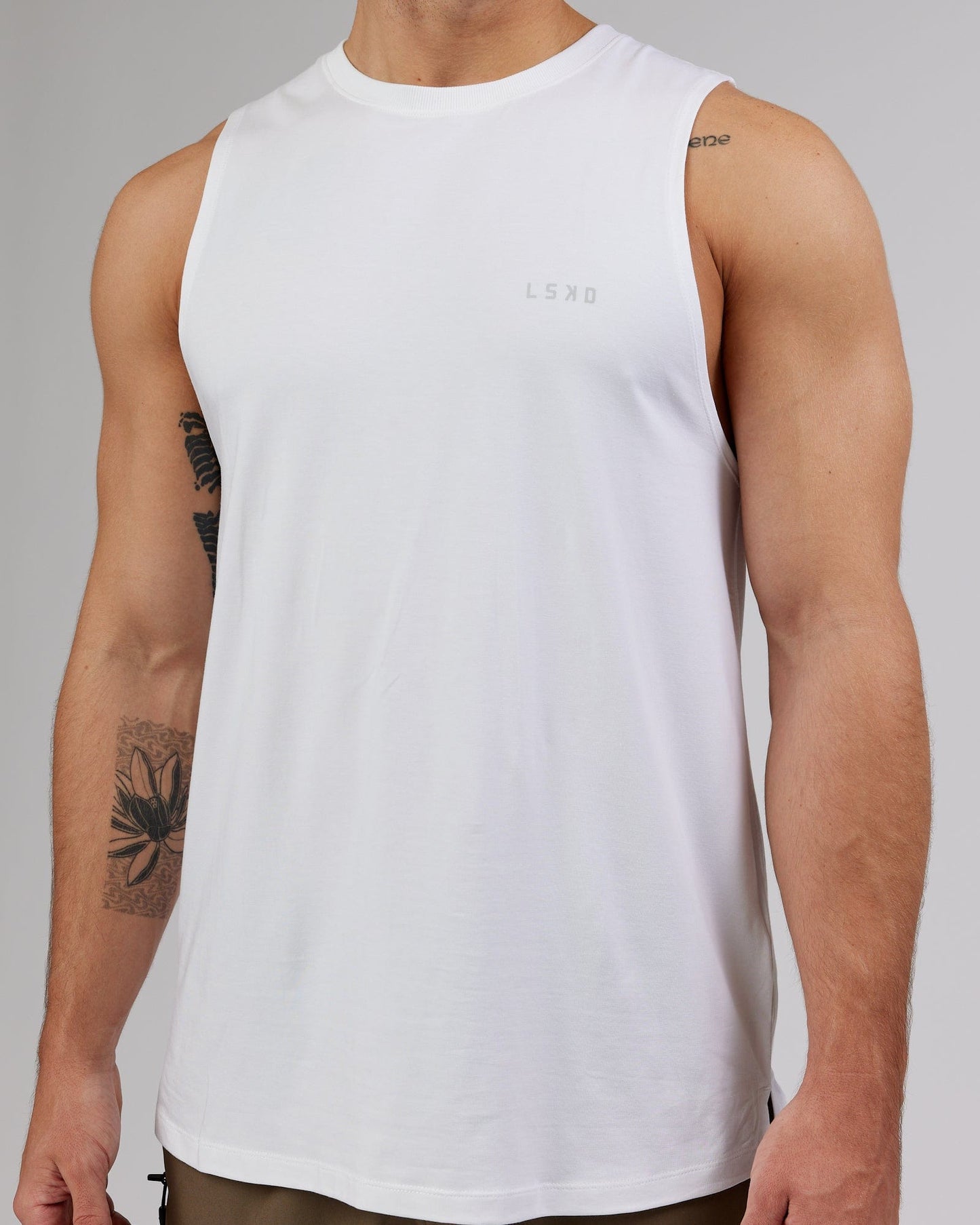Man wearing PimaFLX Tank - White