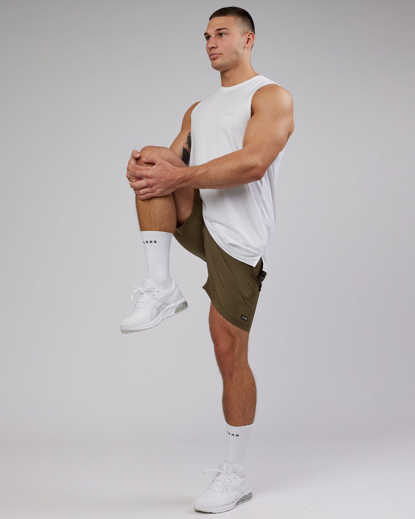 Man wearing PimaFLX Tank - White