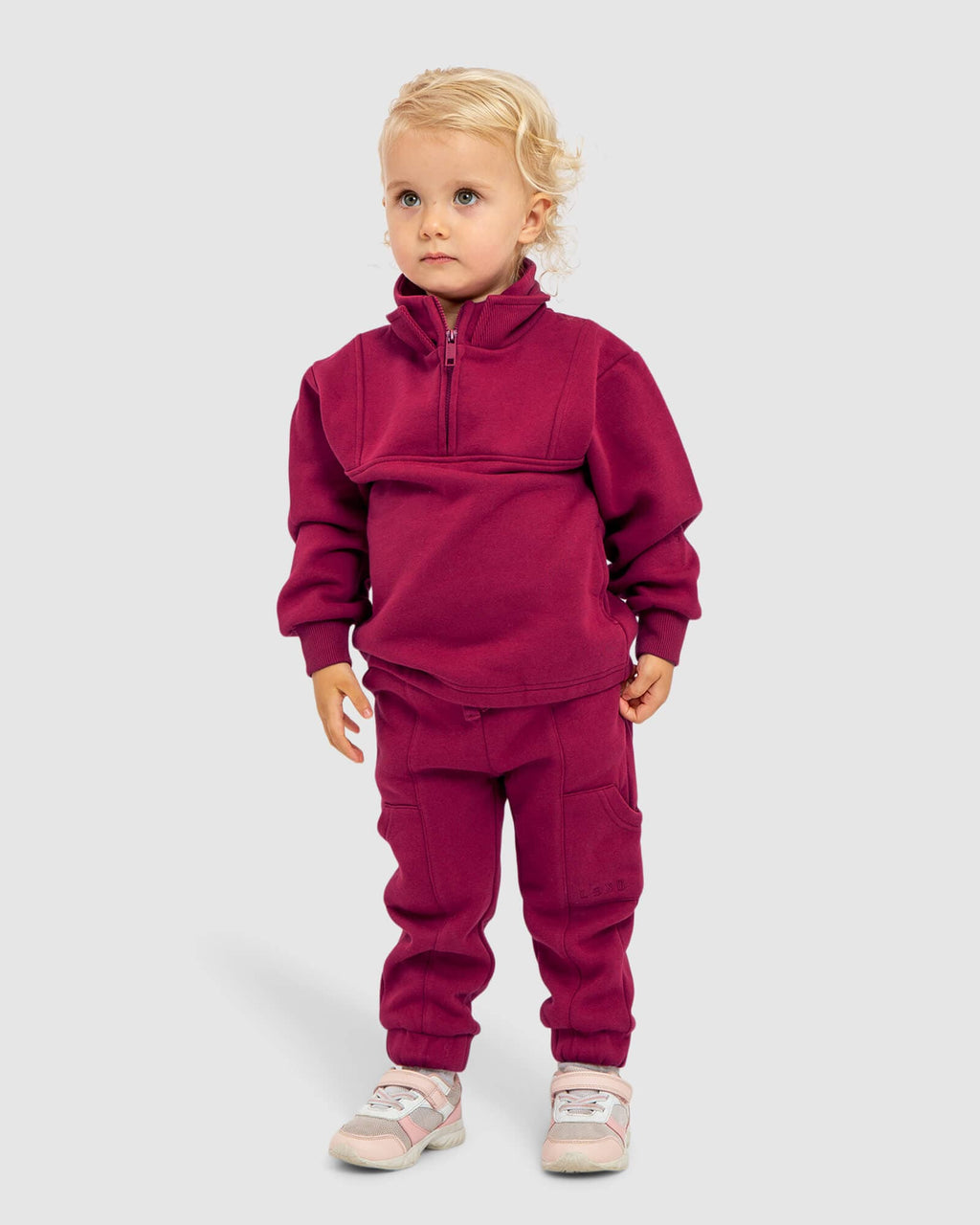 Model wearing Harley Sweater (00-8)- Candy Apple