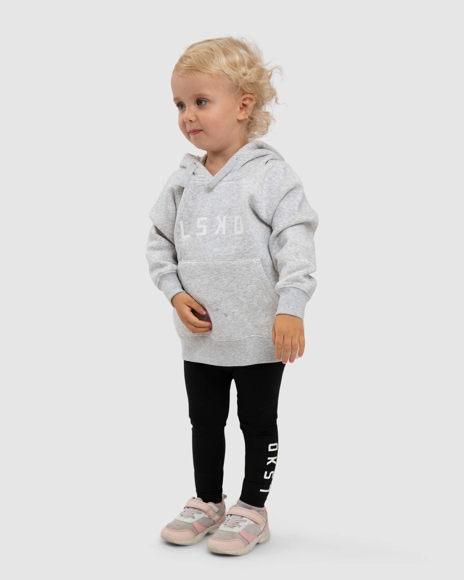 Model wearing Structure Hoodie (00-8) - Lt Grey Marl