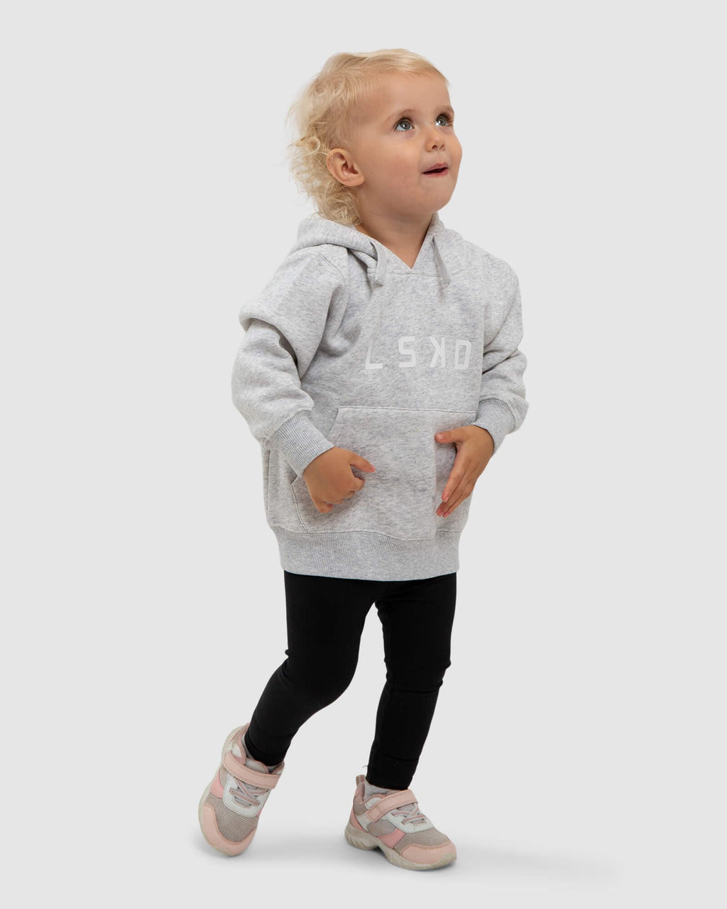 Model wearing Structure Hoodie (00-8) - Lt Grey Marl