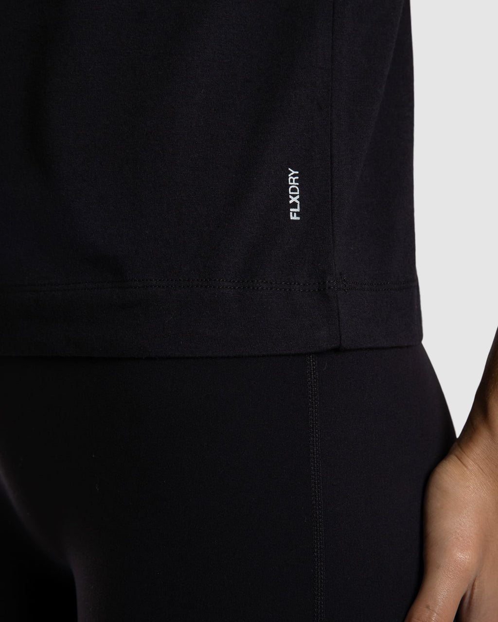 Model wearing Run Club FLXDRY Performance Tee - Black-Reflective