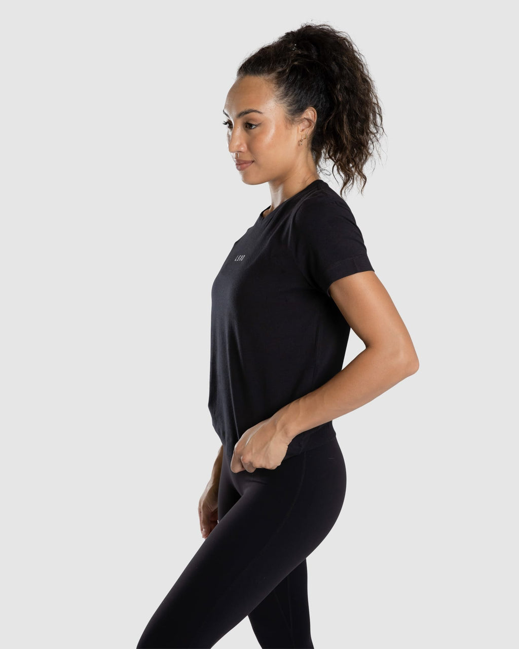 Model wearing Run Club FLXDRY Performance Tee - Black-Reflective