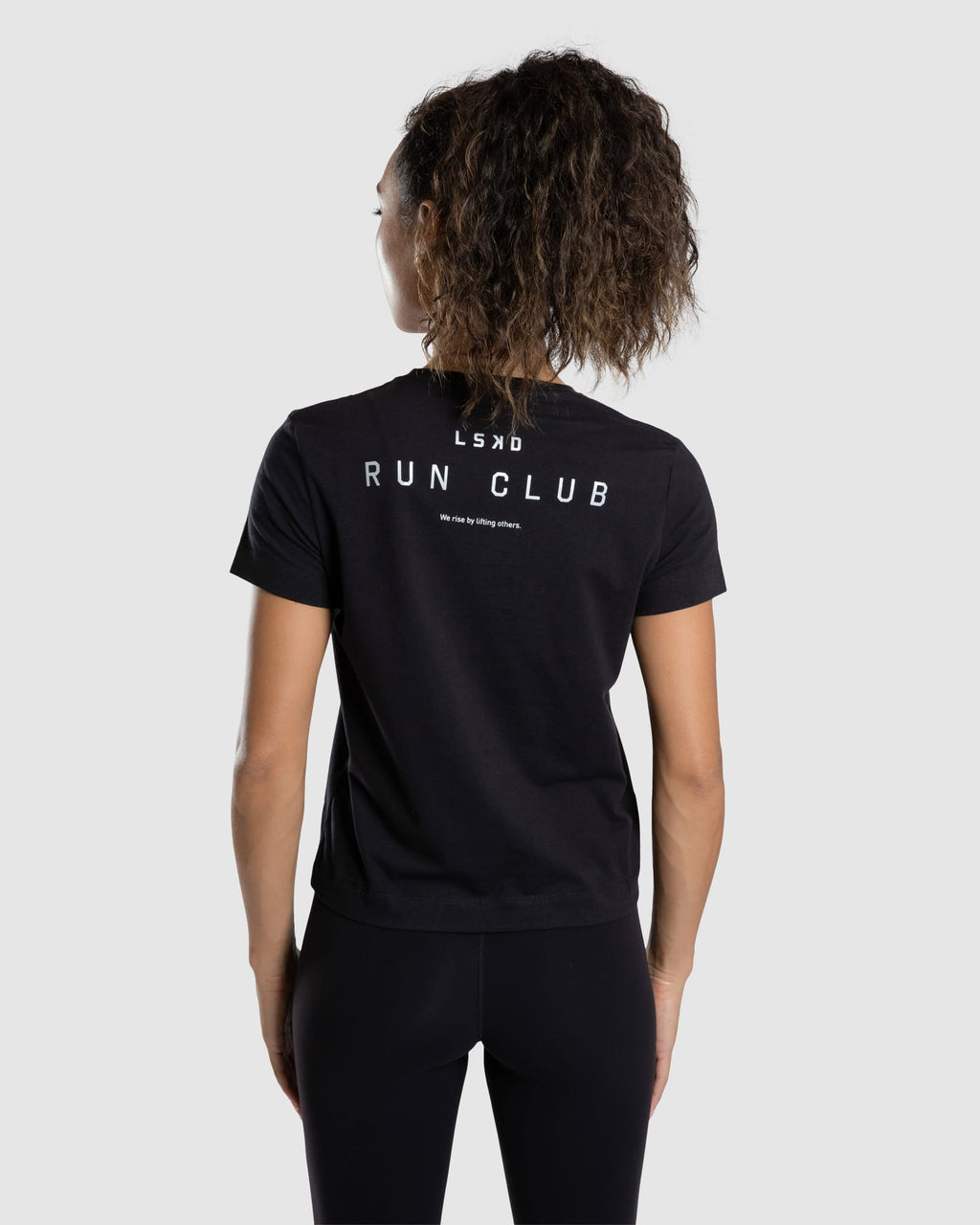 Model wearing Run Club FLXDRY Performance Tee - Black-Reflective