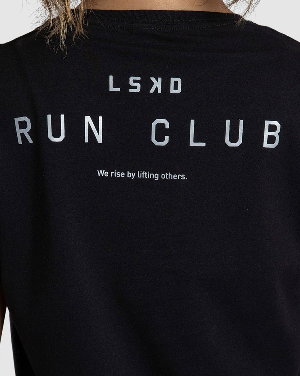Model wearing Run Club FLXDRY Performance Tee - Black-Reflective