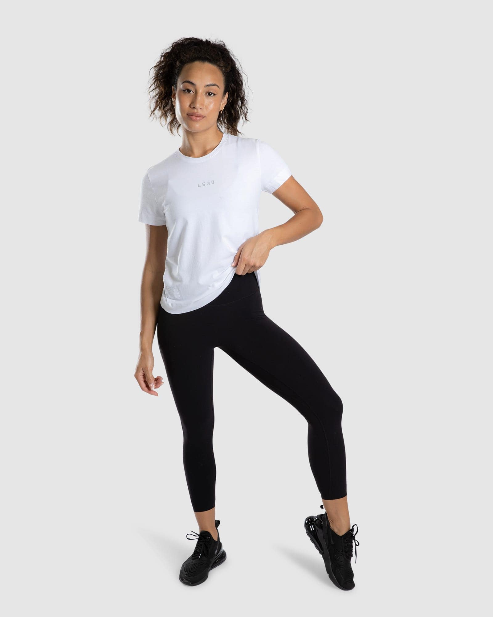 Model wearing Run Club FLXDRY Performance Tee - White-Reflective