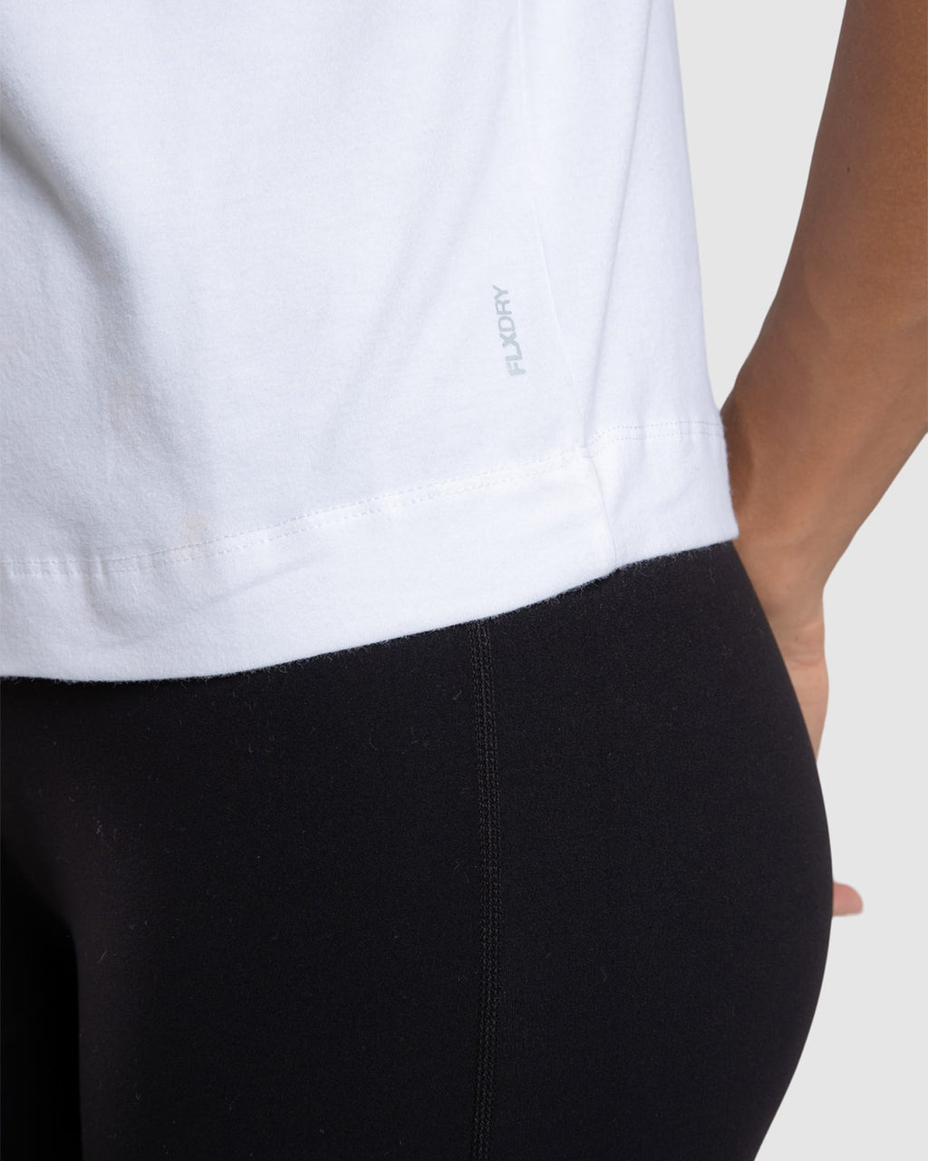 Model wearing Run Club FLXDRY Performance Tee - White-Reflective