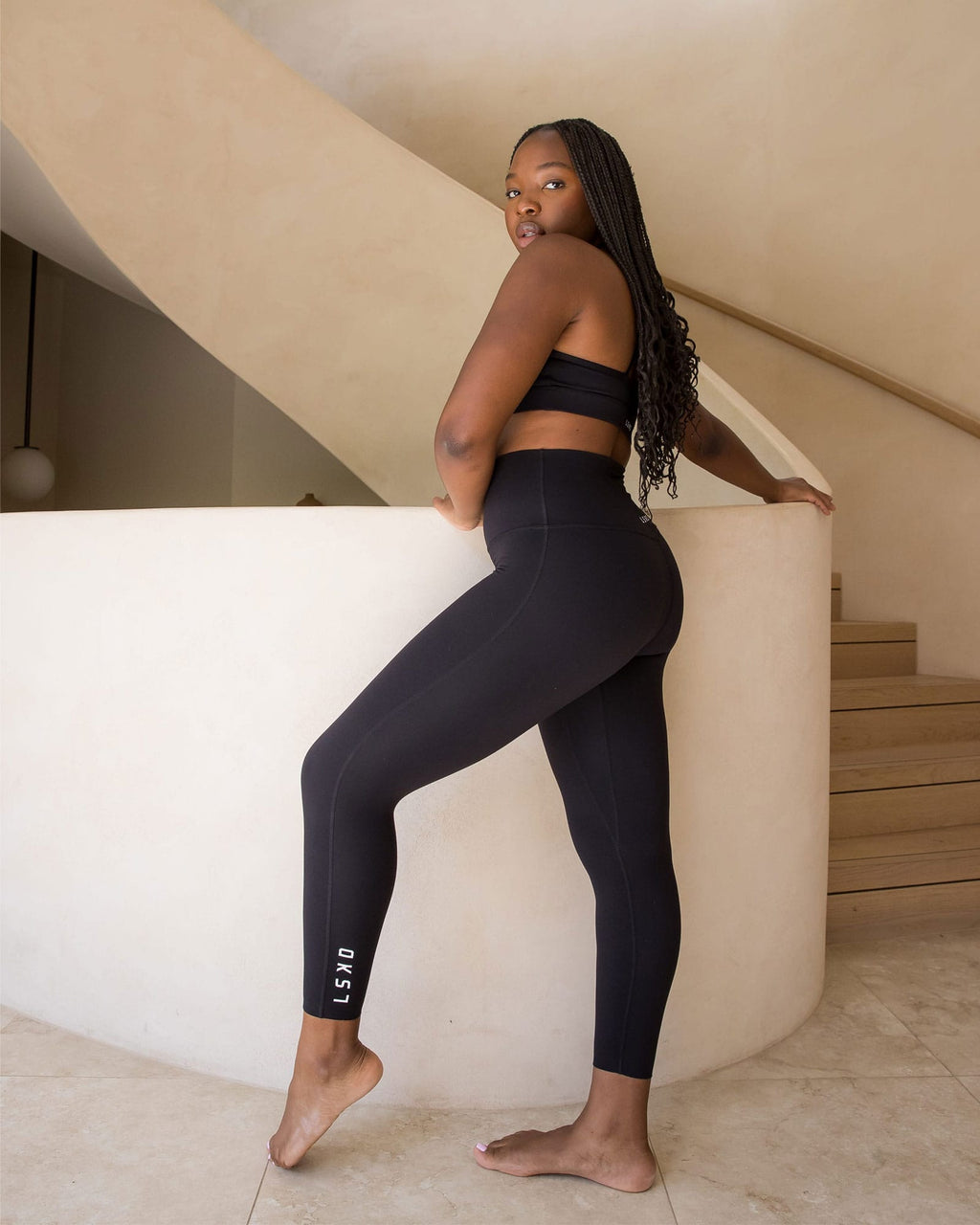 Model wearing Elixir Full Length Tight - Black