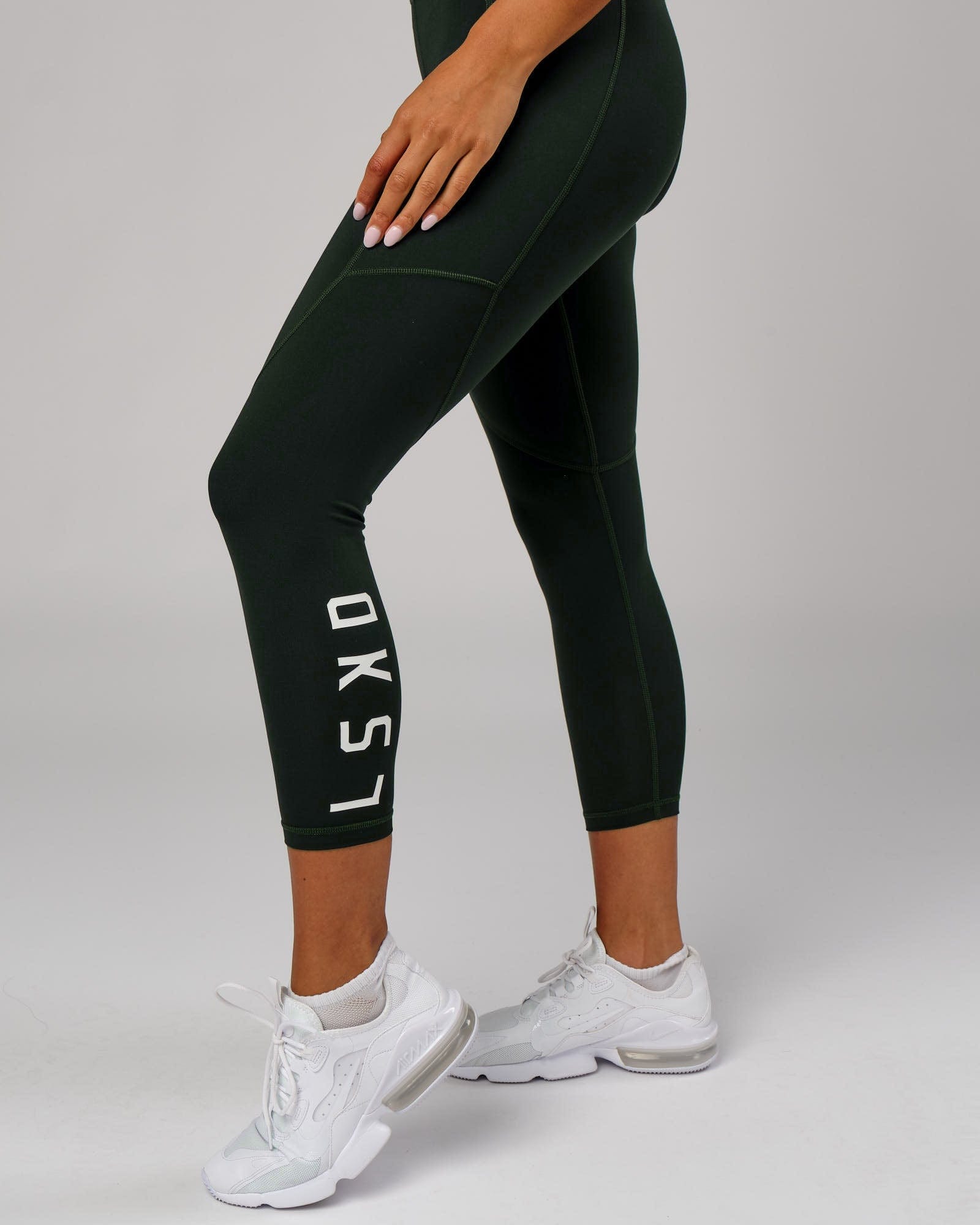 Model wearing Rep 7/8 Length Tight - Forest