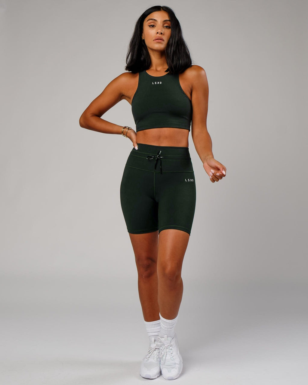 Model wearing Reformer Sport Tank - Forest