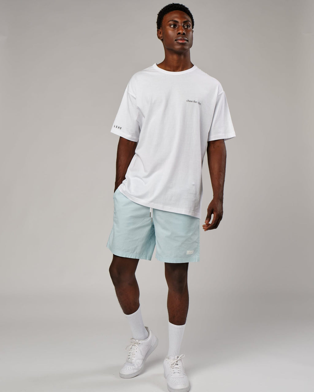 Model wearing Daily Short - Pastel Aqua
