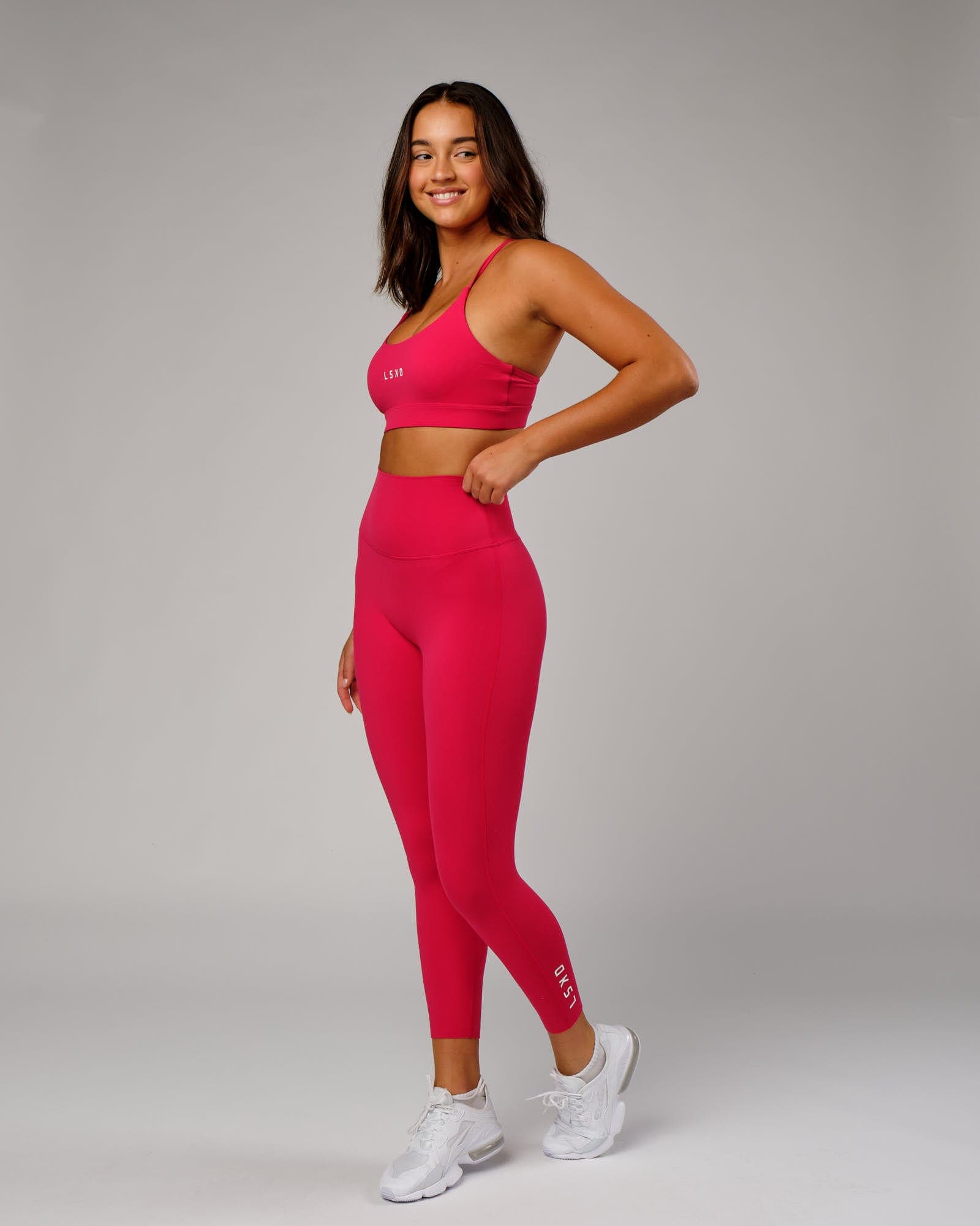 Model wearing Elixir 7/8 Tight - Boysenberry