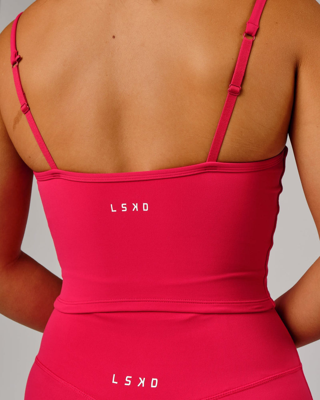 Model wearing Elixir Active Tank - Boysenberry