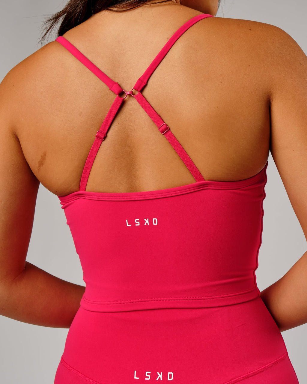 Model wearing Elixir Active Tank - Boysenberry