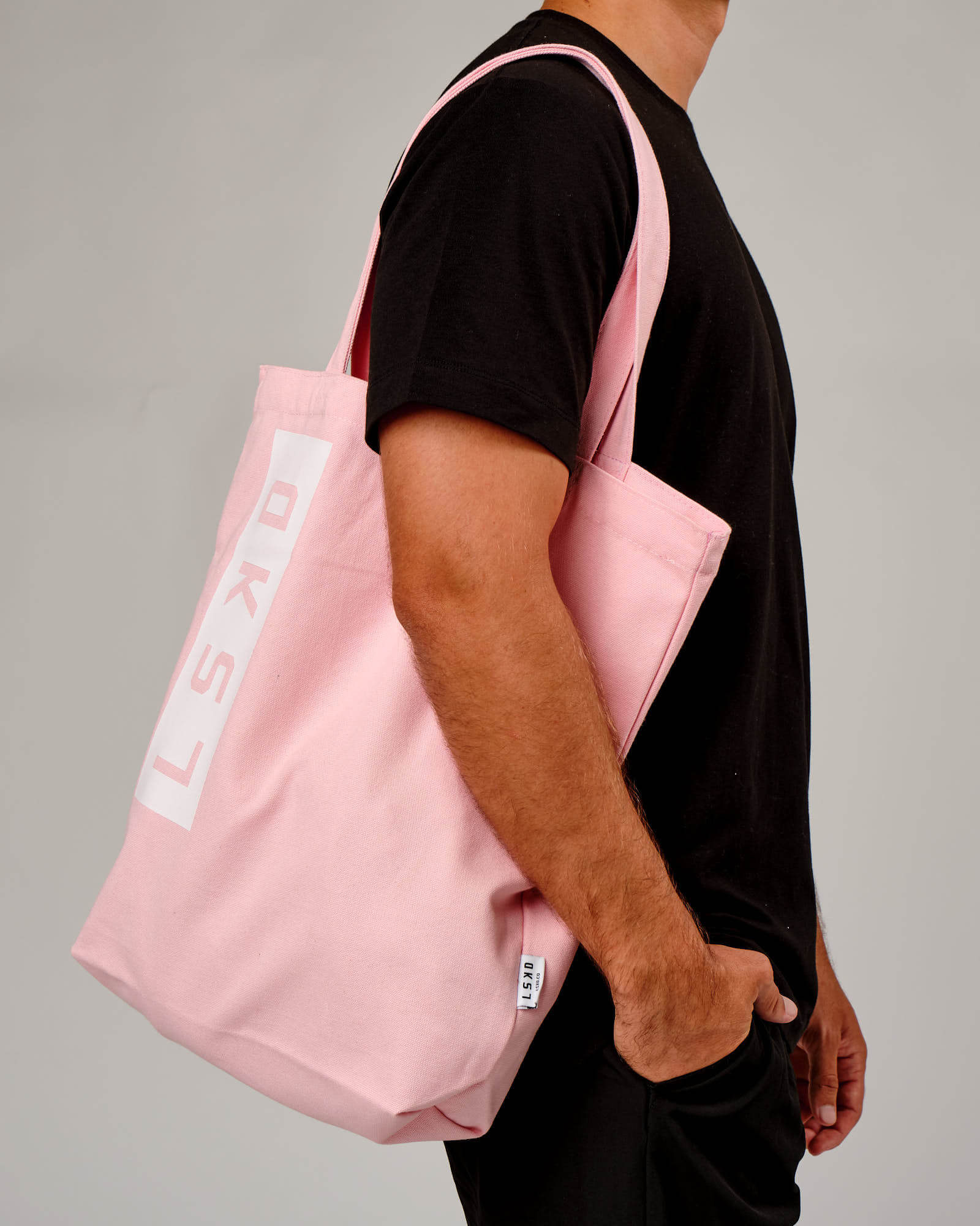 Model wearing Limits Tote Bag - Bubblegum