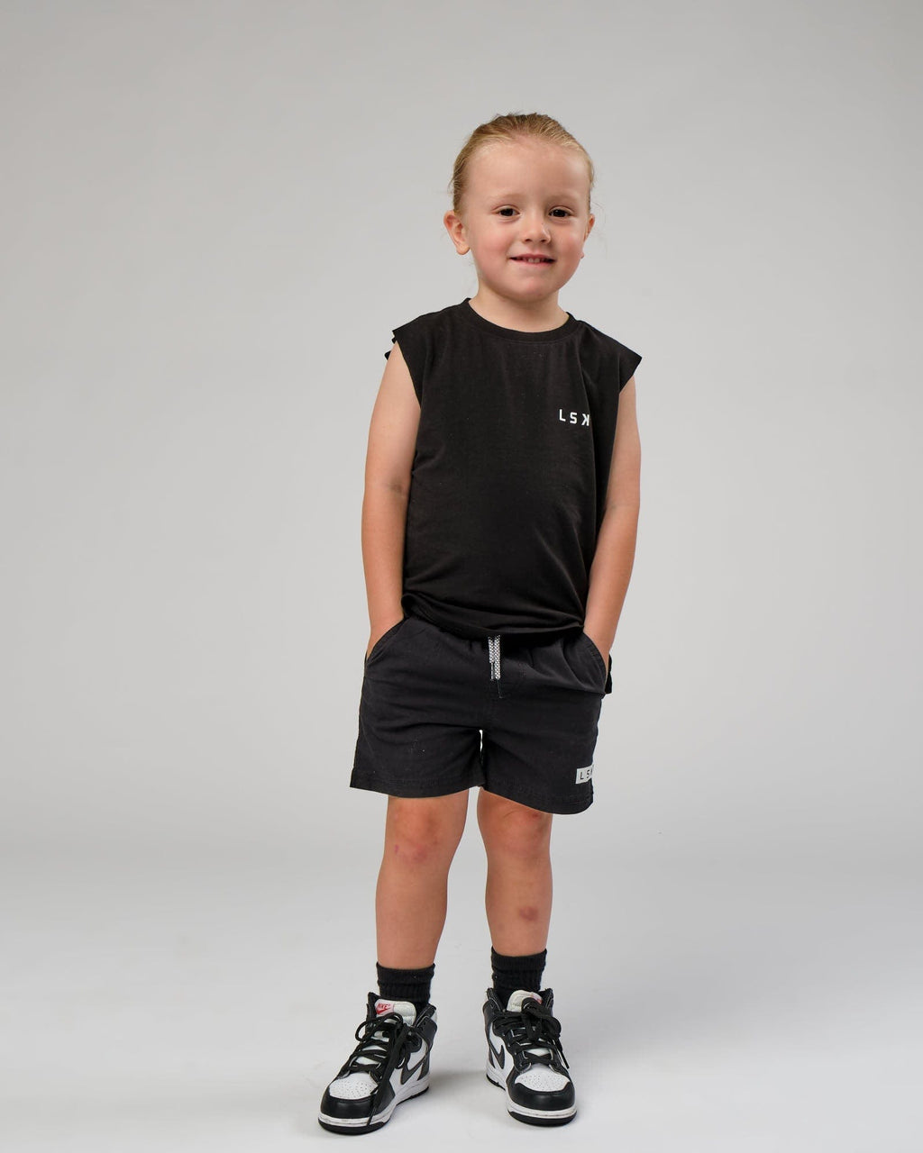 Model wearing Tilt Tank (00-8) - Pirate Black