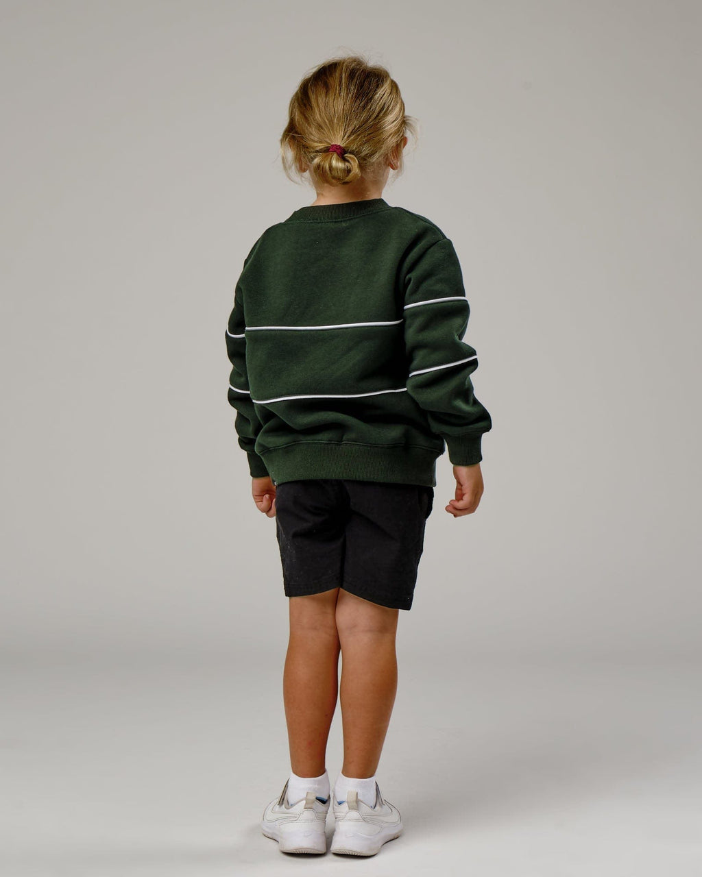 Model wearing Ascent Sweater (00-8) - Forest-White